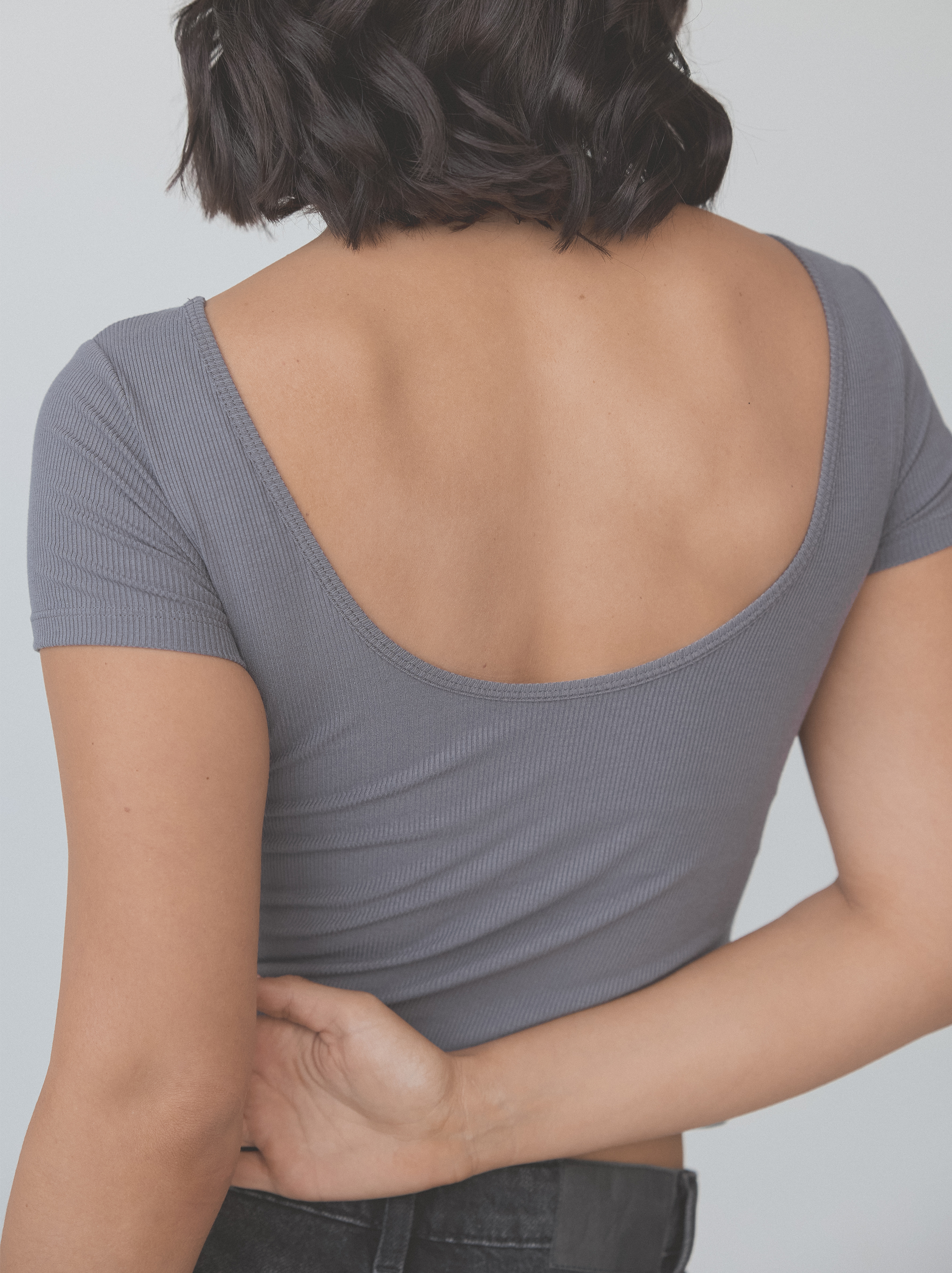 Ribbed Low-Back Brami – Built-In Padding