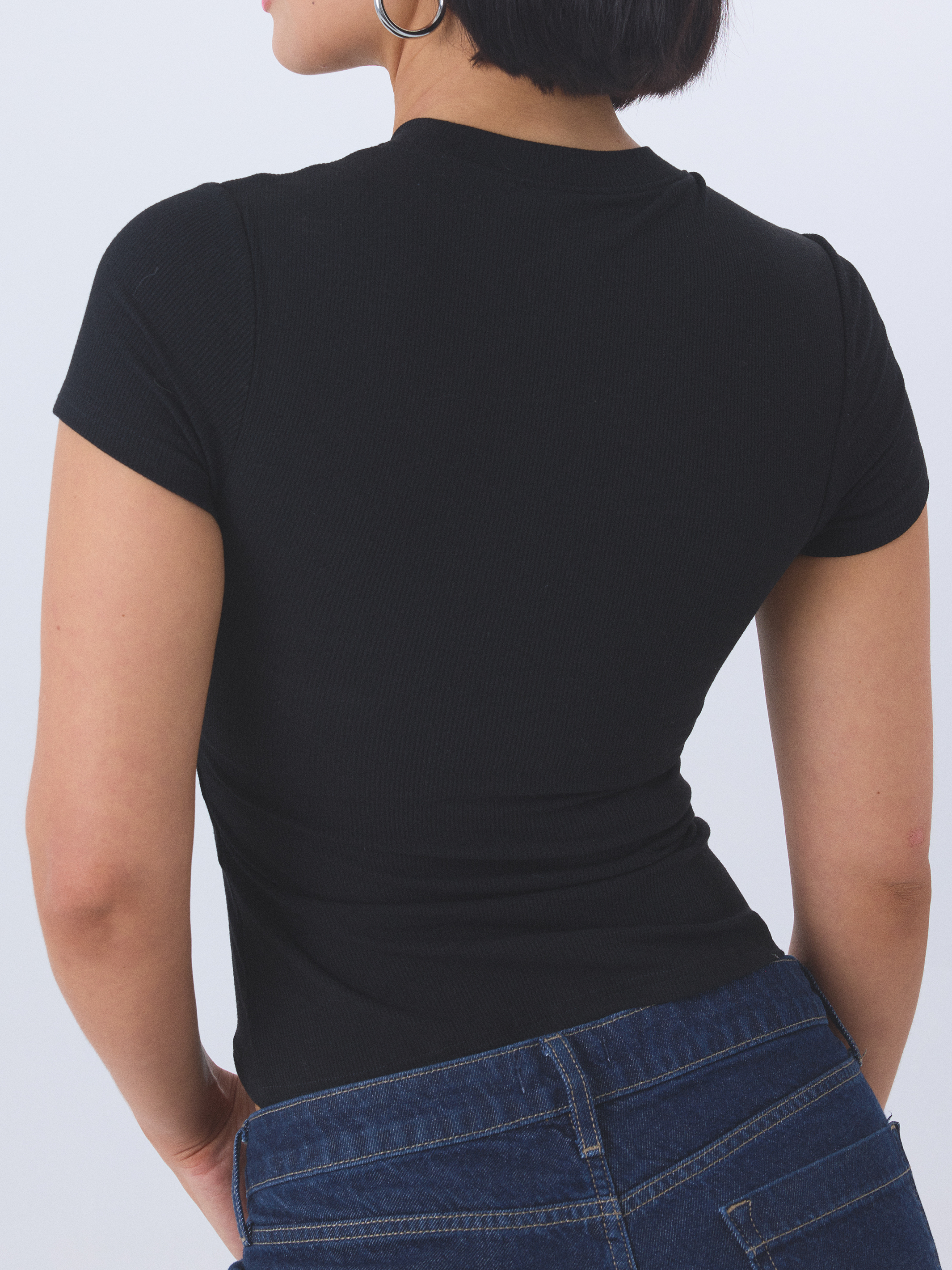 Ribbed Crewneck Brami Tee - Built-In Padding