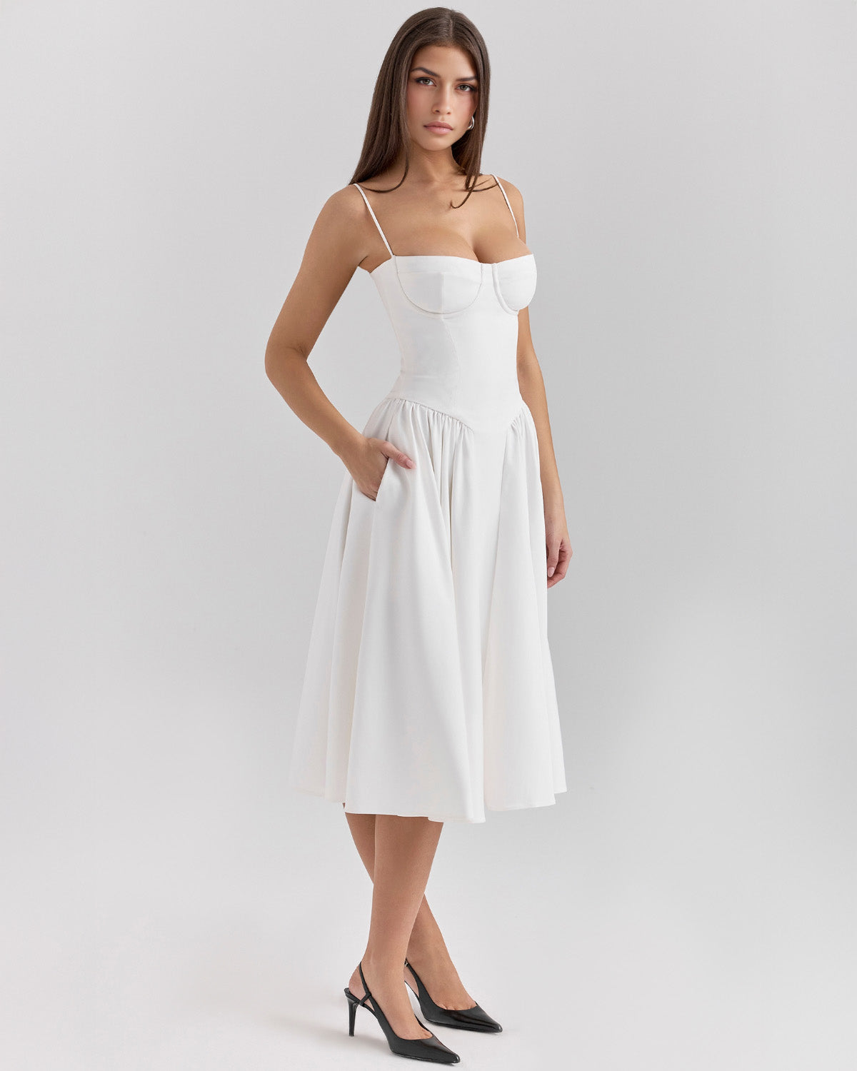 Francesca Midi Dress - White