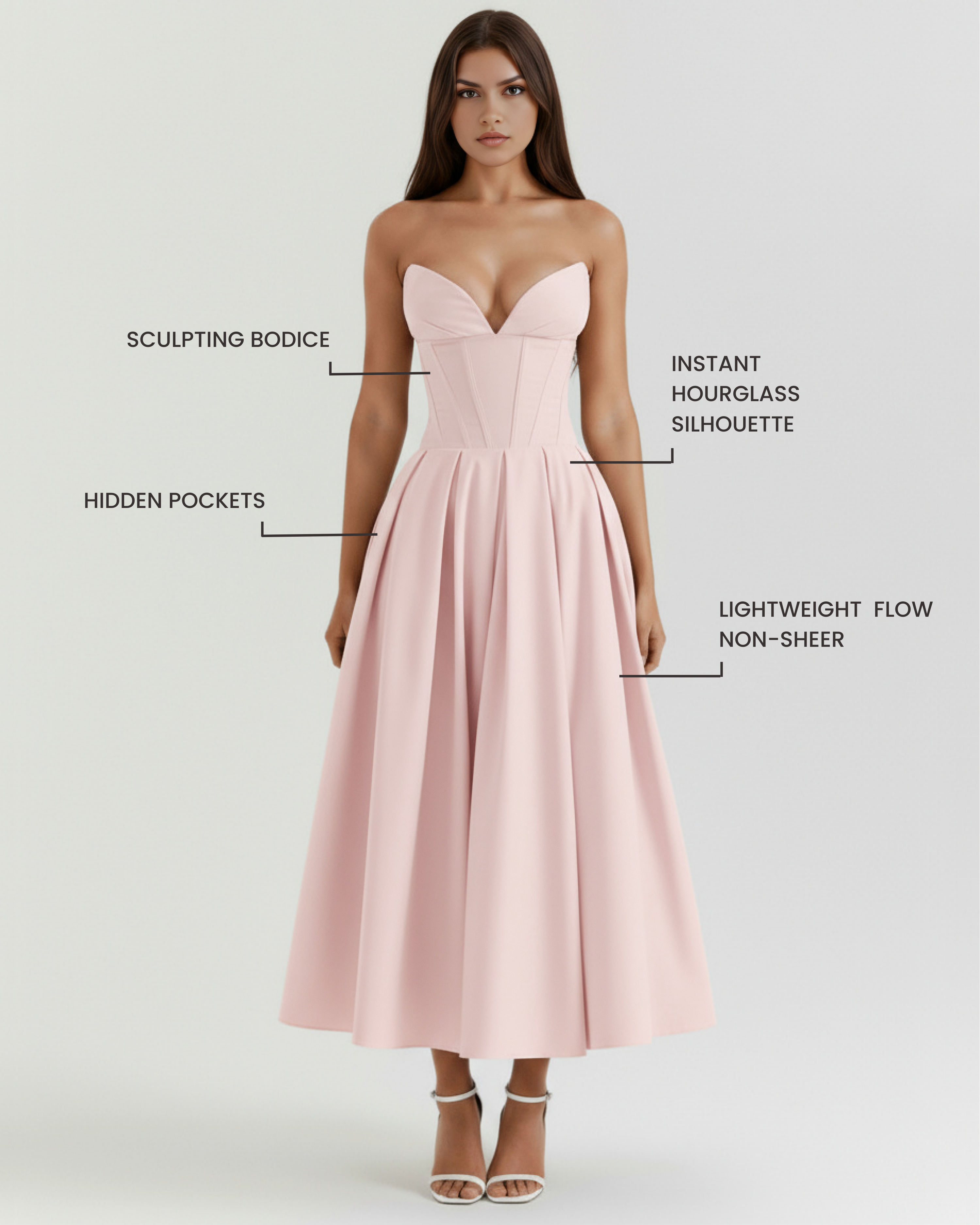 Amalfi Midi Dress - Blush