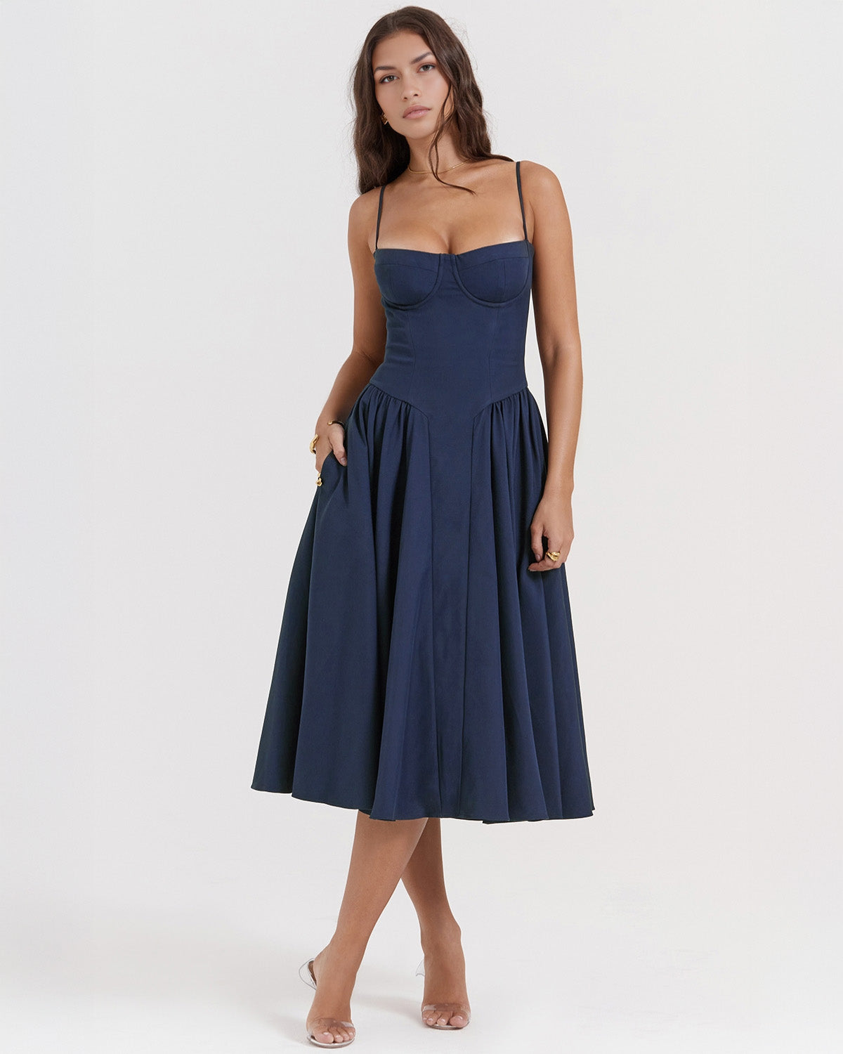 Francesca Midi Dress - Dark Blue