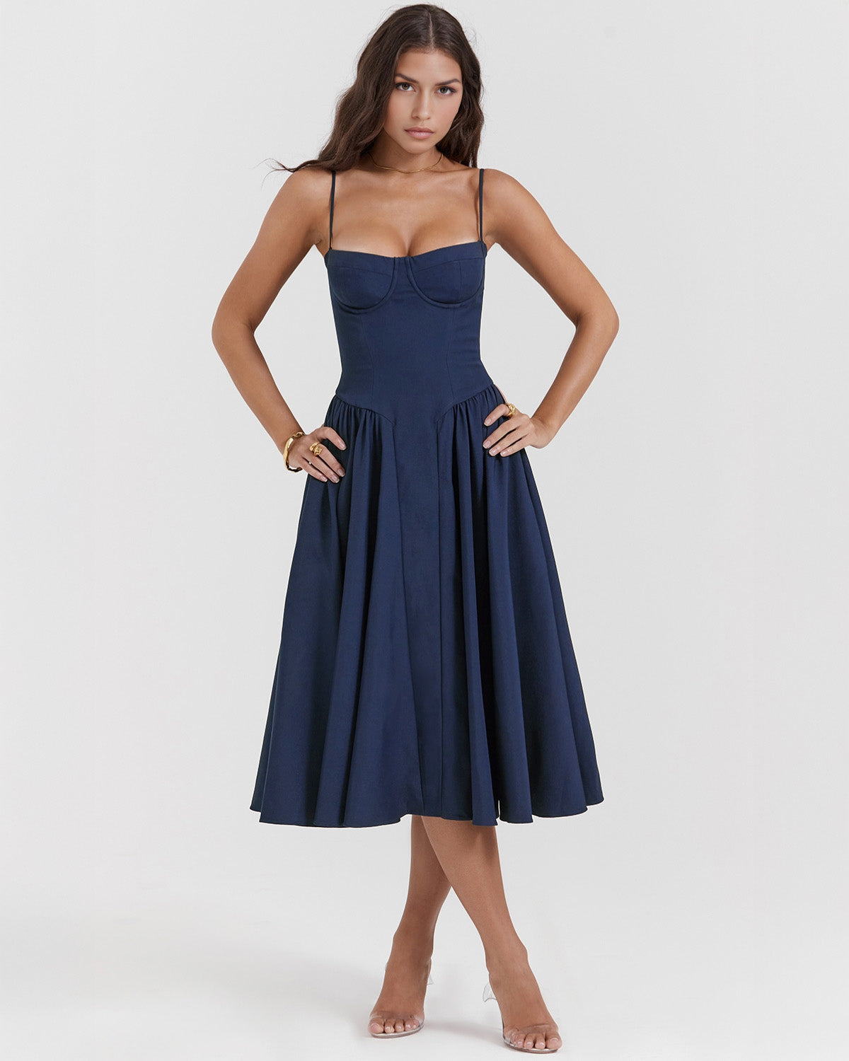 Francesca Midi Dress - Dark Blue