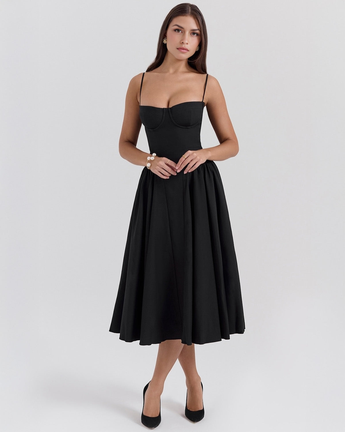 Francesca Midi Dress - Black