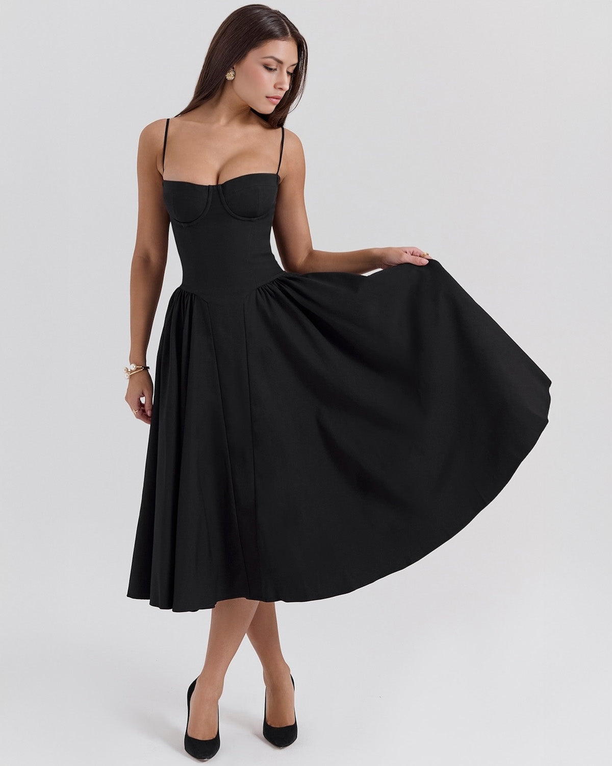 Francesca Midi Dress - Black