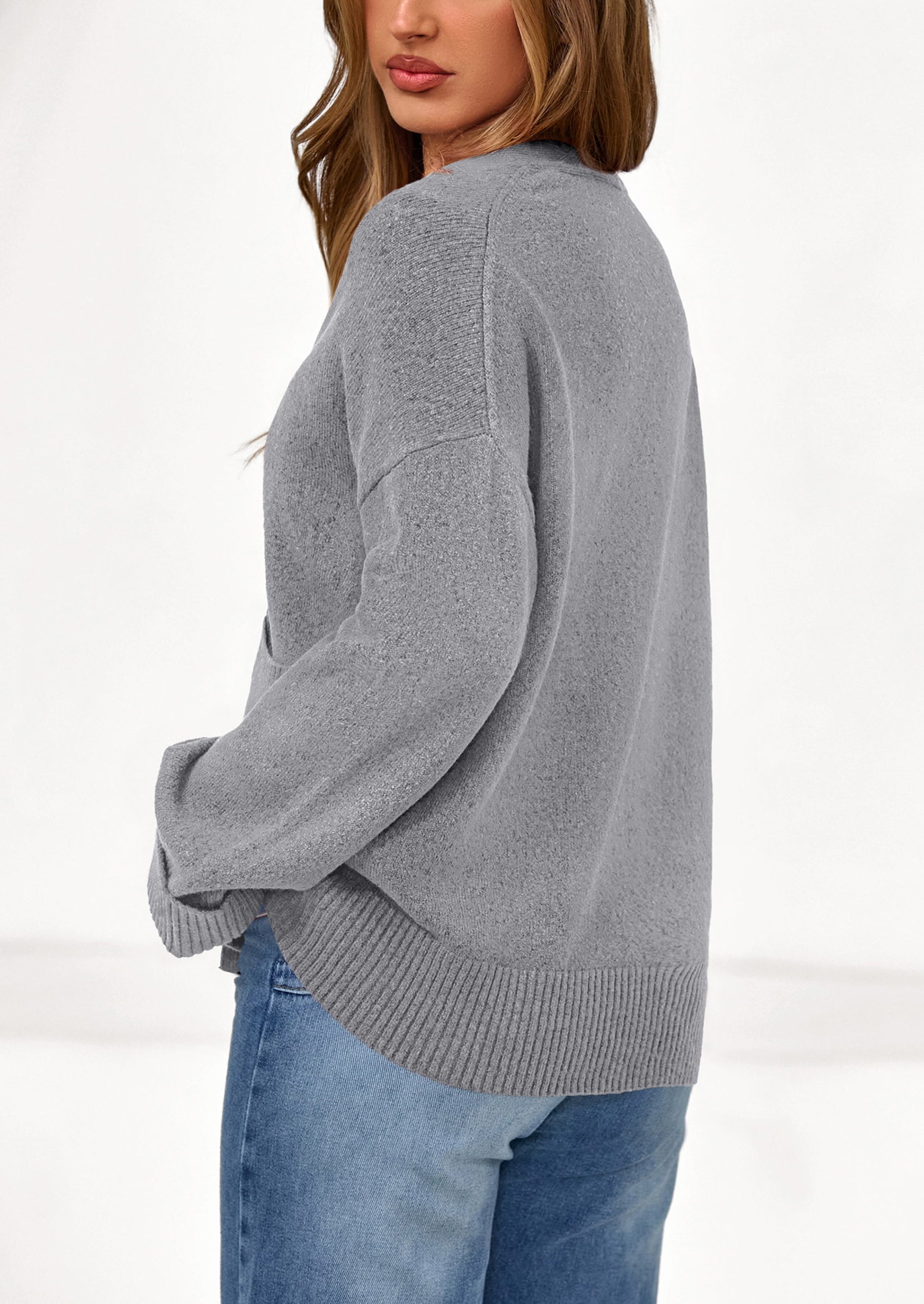 Oversized Chunky Knit Cardigan β V-Neck Button Front