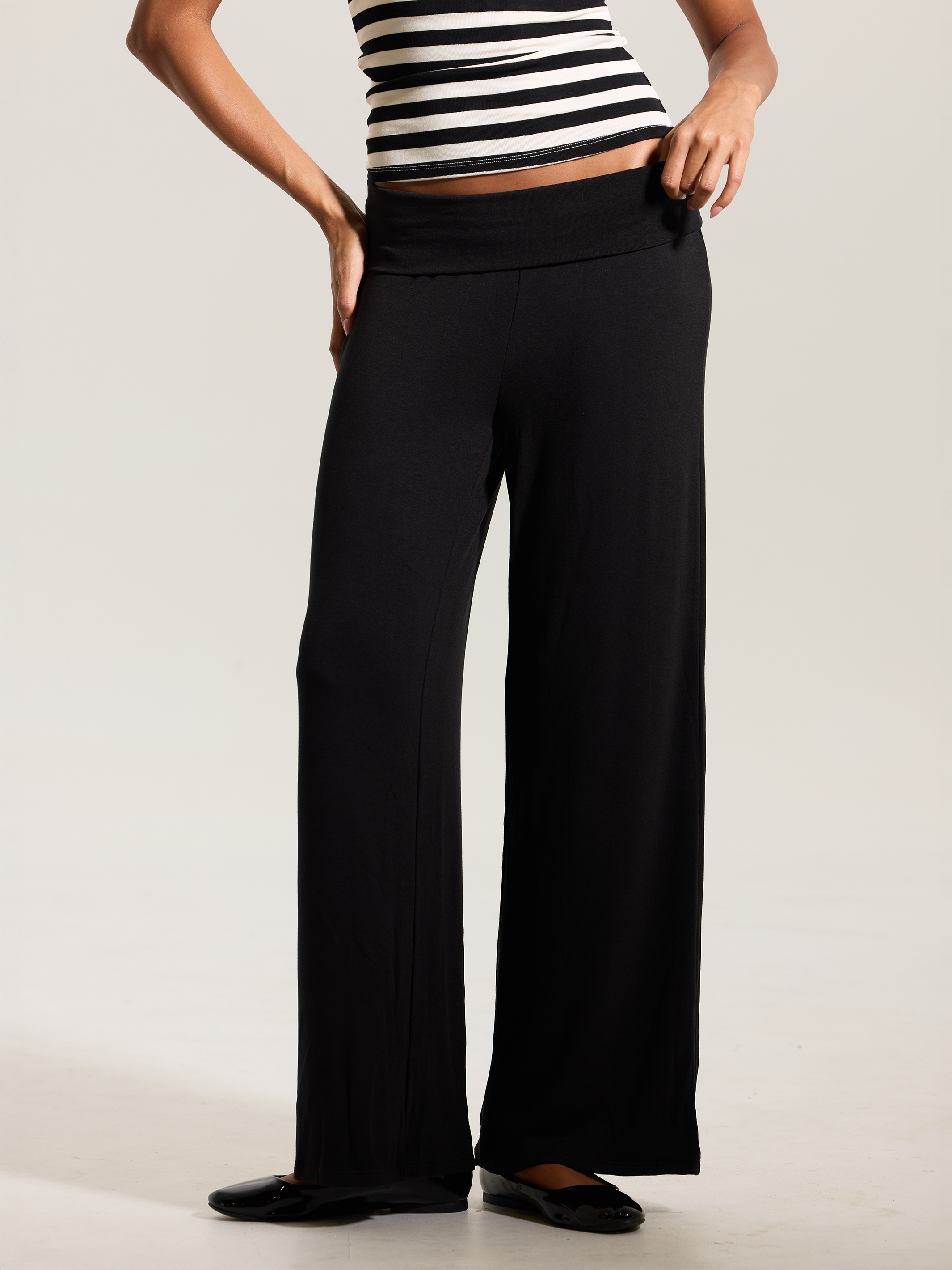 Flowy Fold Over Pants – Stretch Comfort