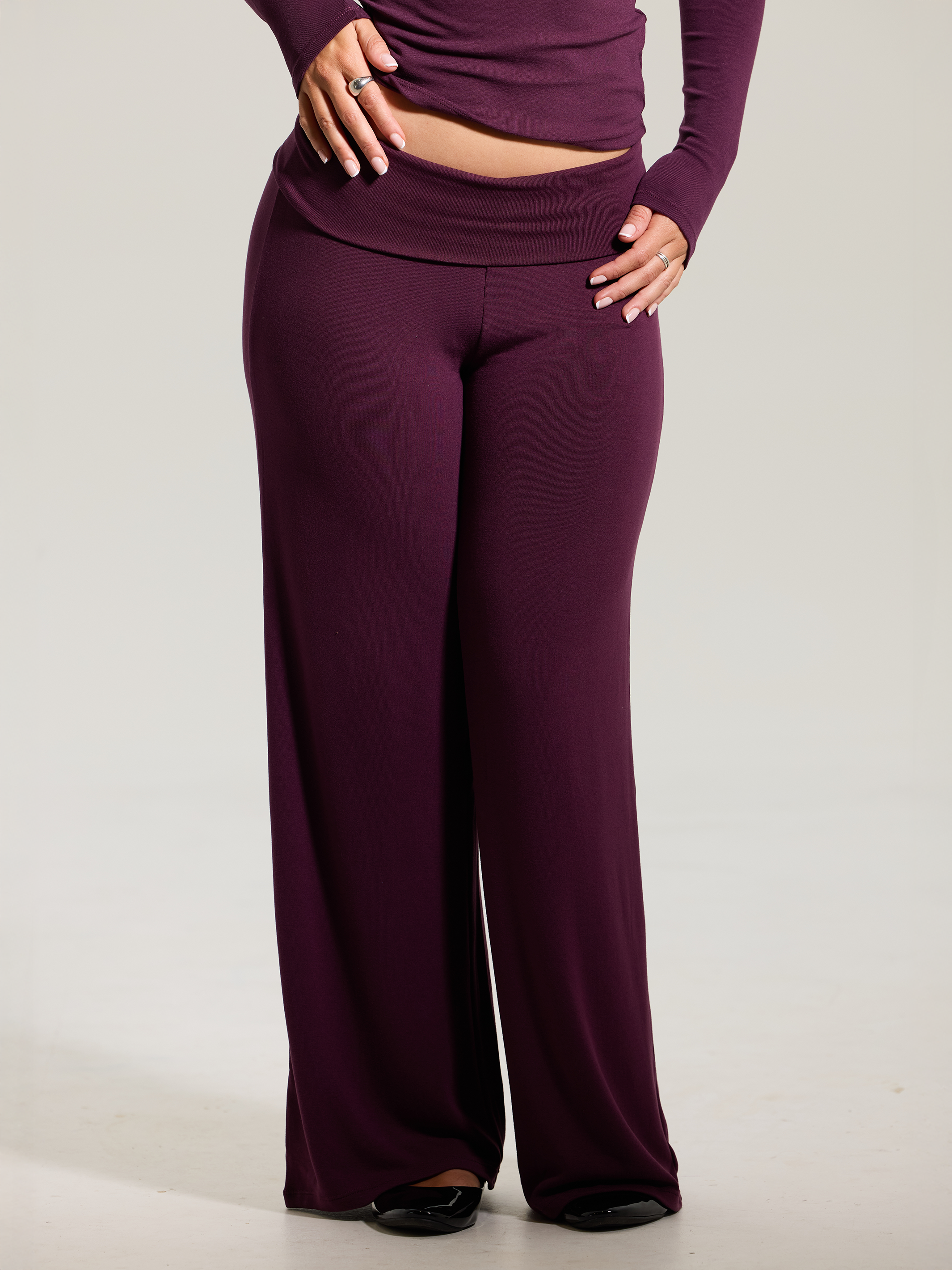 Flowy Fold Over Pants – Stretch Comfort