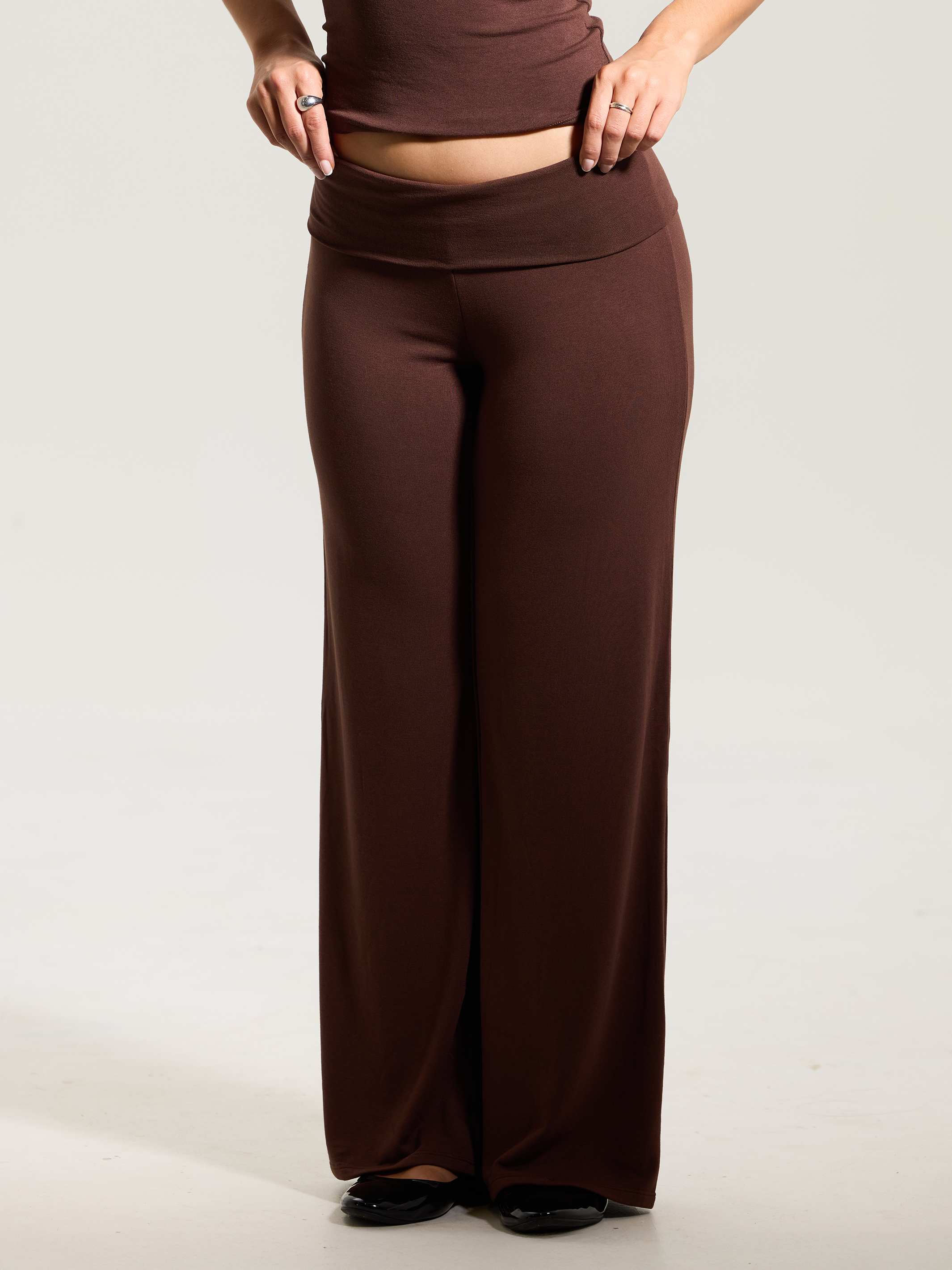 Flowy Fold Over Pants – Stretch Comfort
