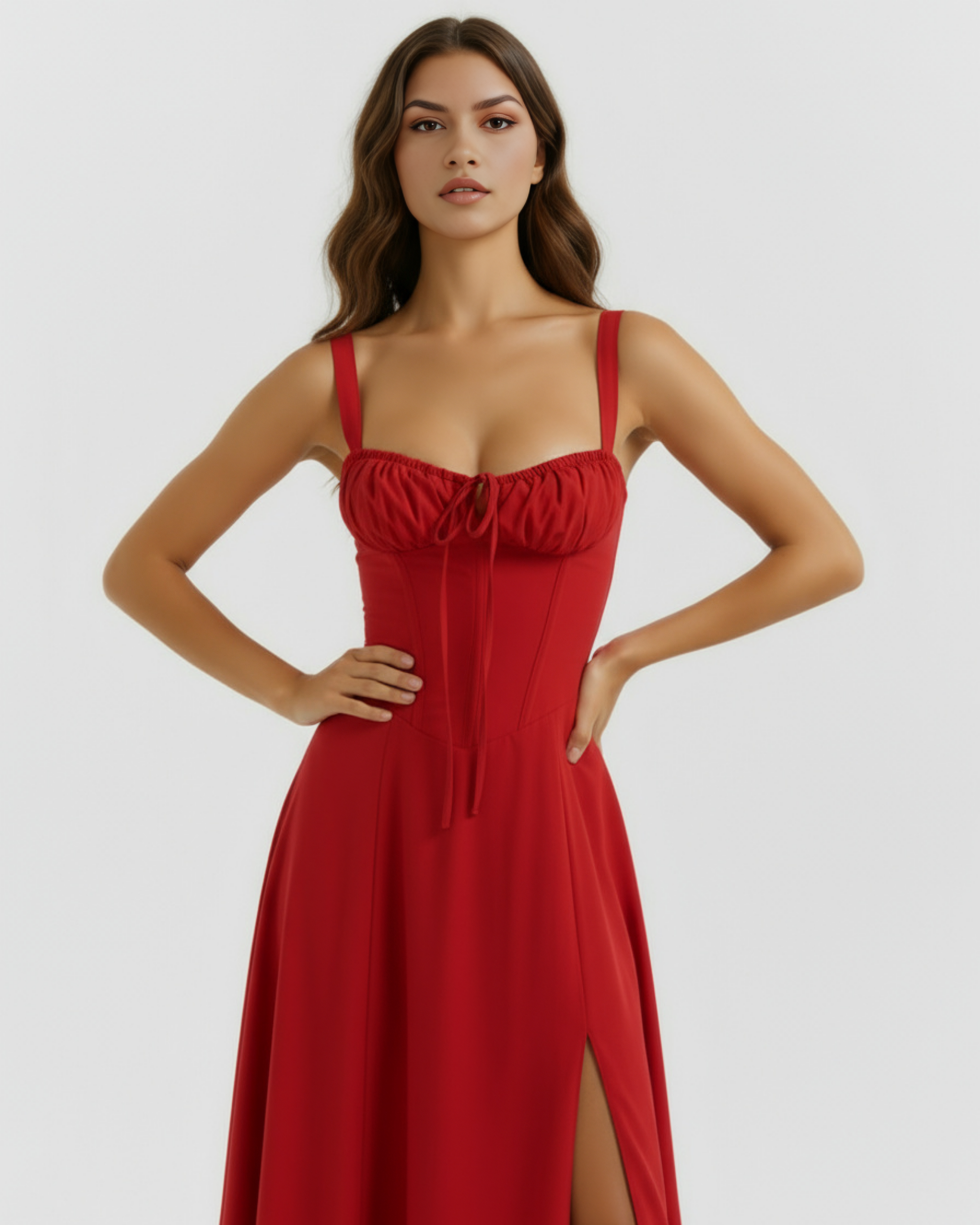 Aurora Midi Dress - Red