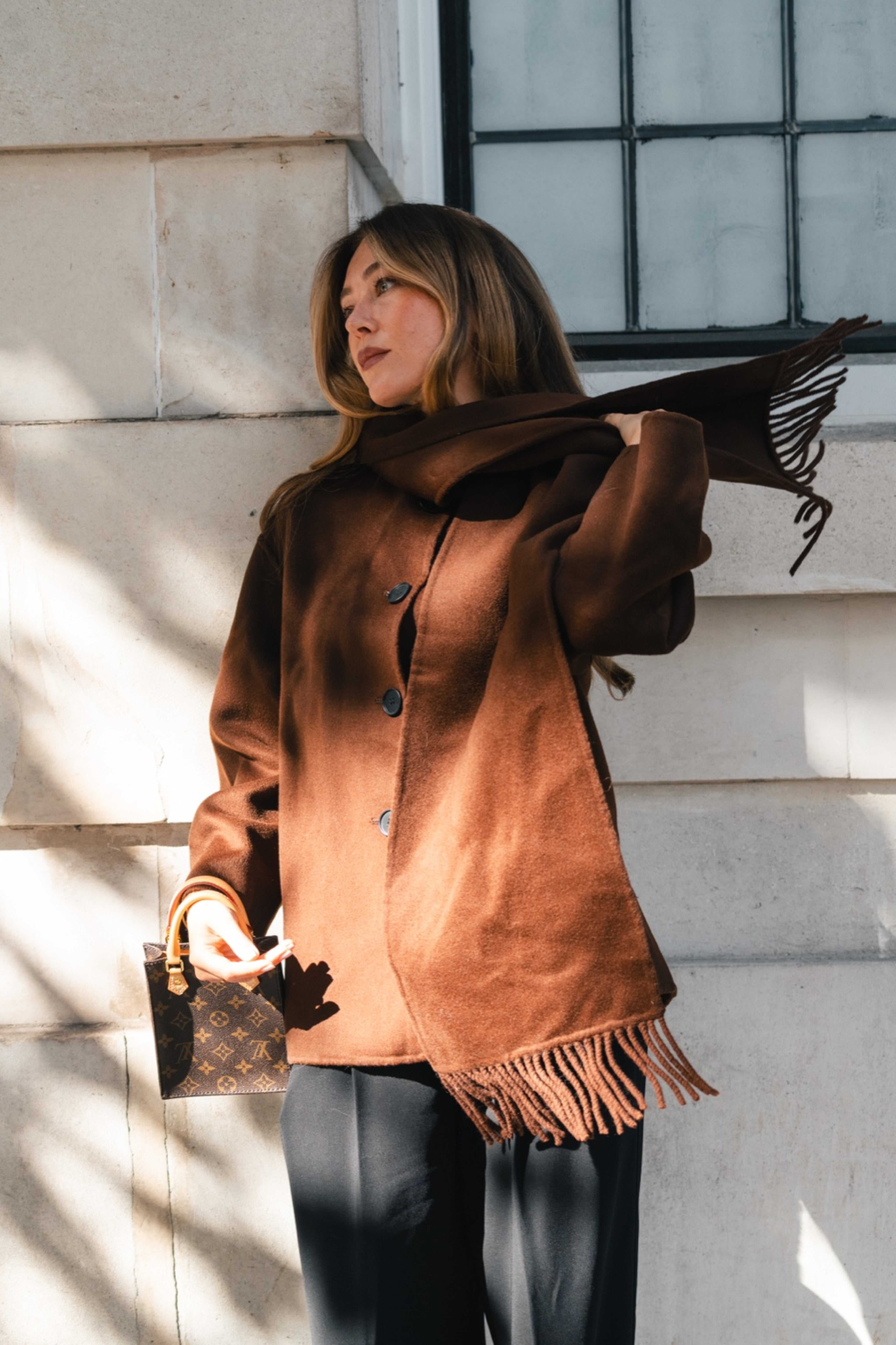 Siena Wool-Blend Scarf Coat – Effortless Elegance, Timeless Warmth