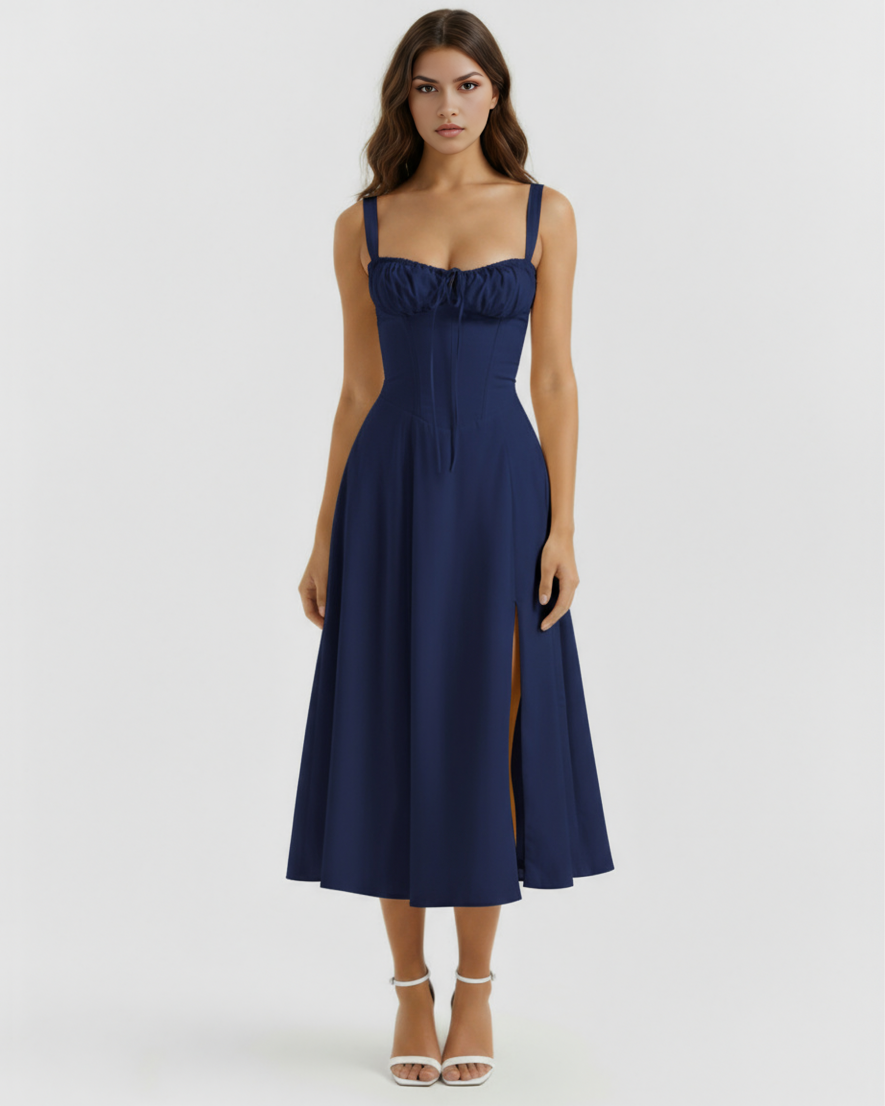 Aurora Midi Dress - Dark Blue