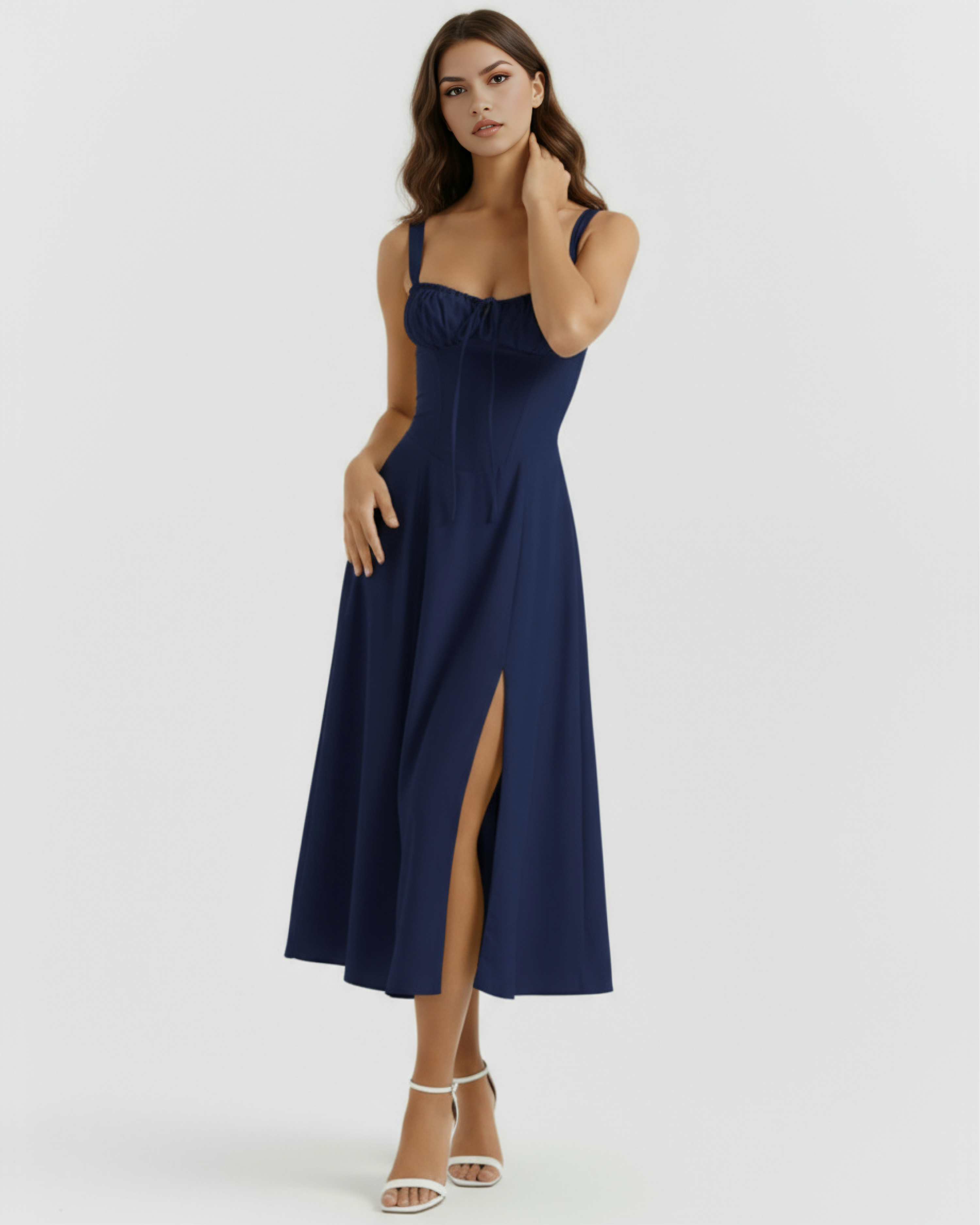 Aurora Midi Dress - Dark Blue