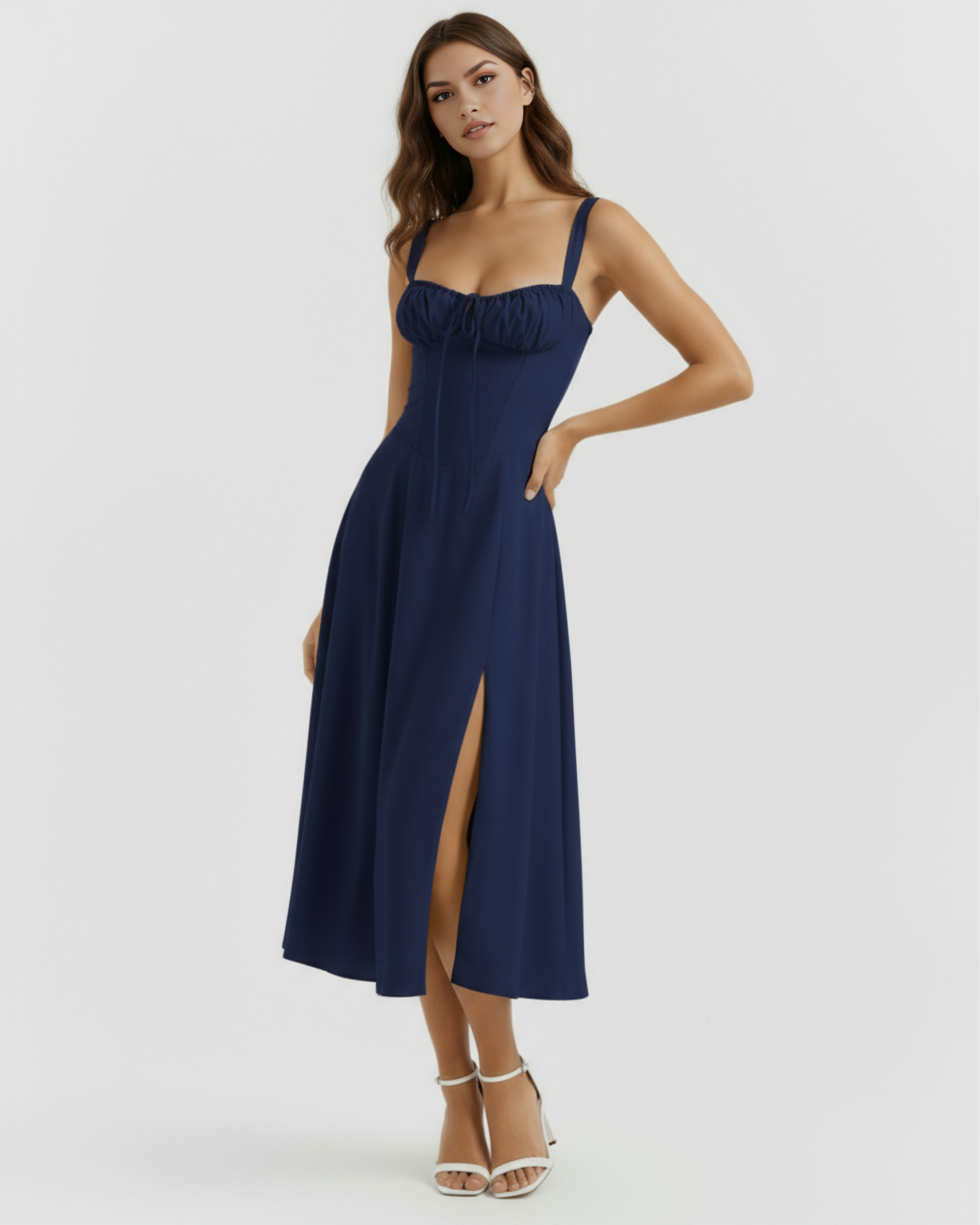 Aurora Midi Dress - Dark Blue