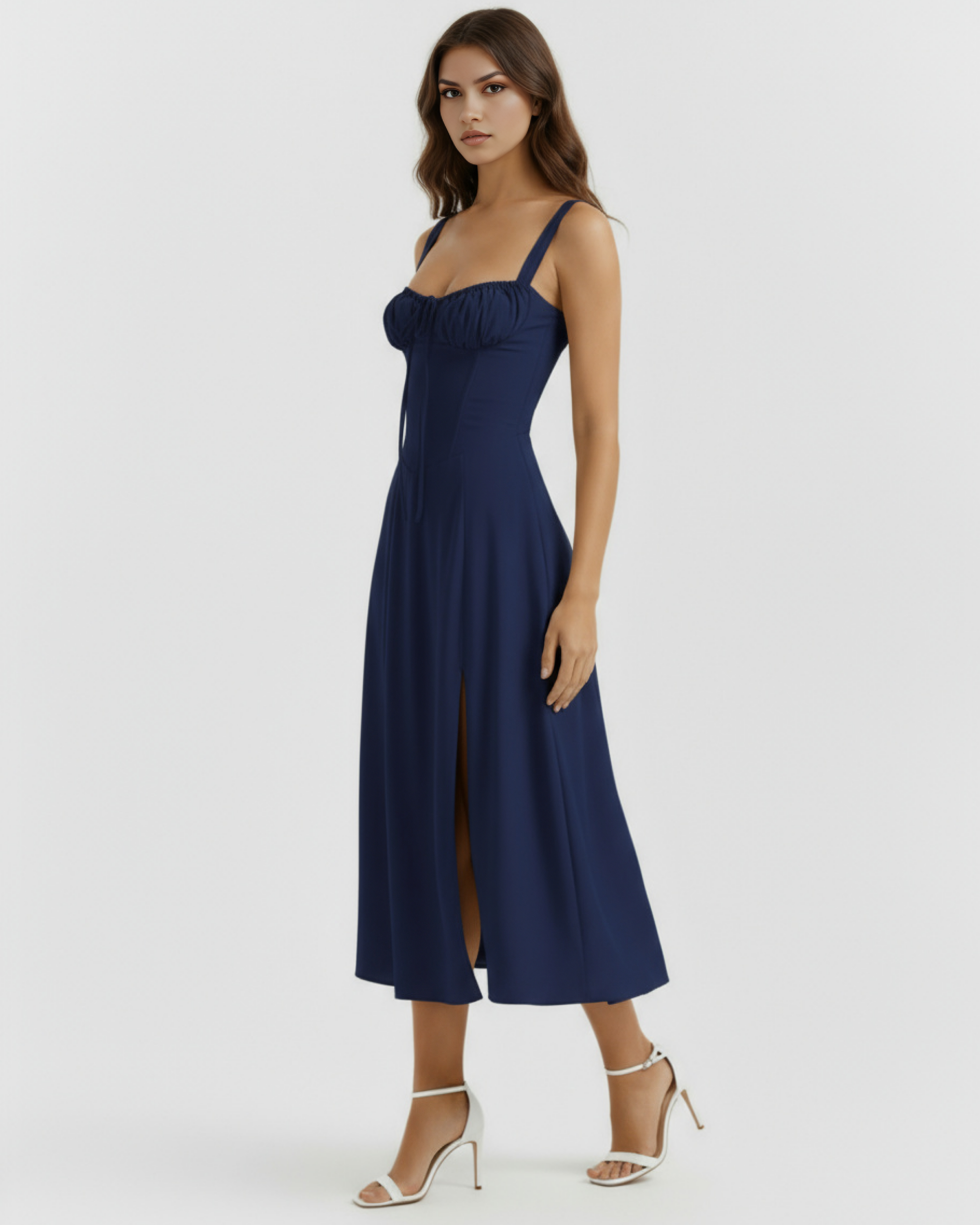 Aurora Midi Dress - Dark Blue