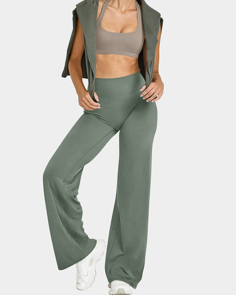 High-Waist Stretch Pants β Soft Straight Leg