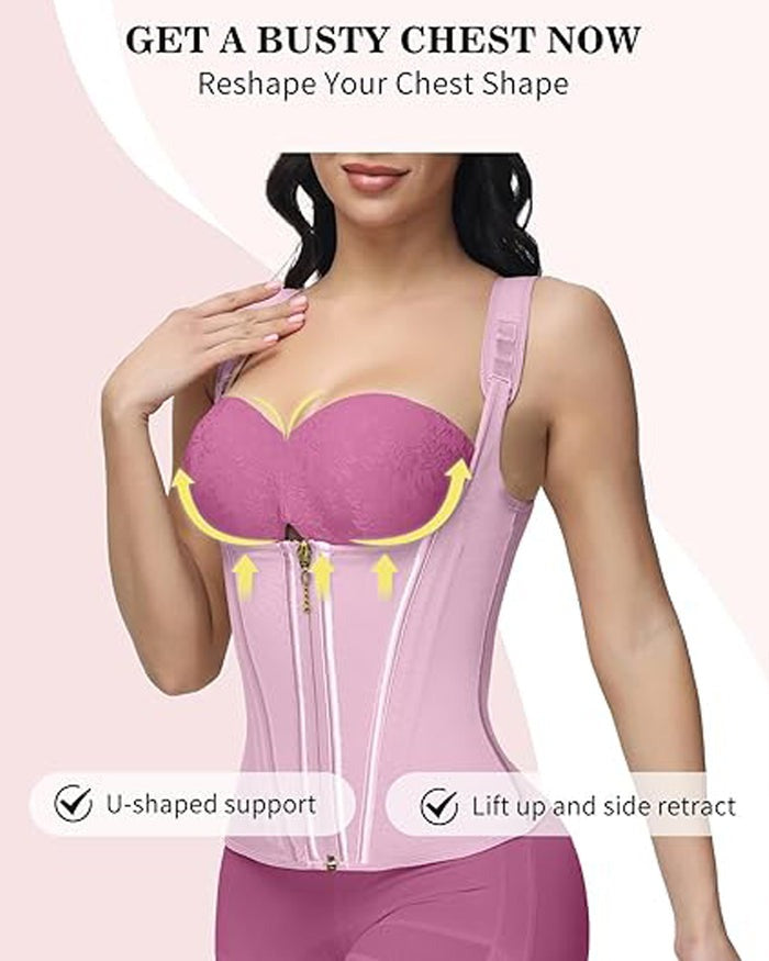 Shapshe® Taillentrainer für Damen Body Shaper Korsett Weste Tanktop mit Stahlknochen