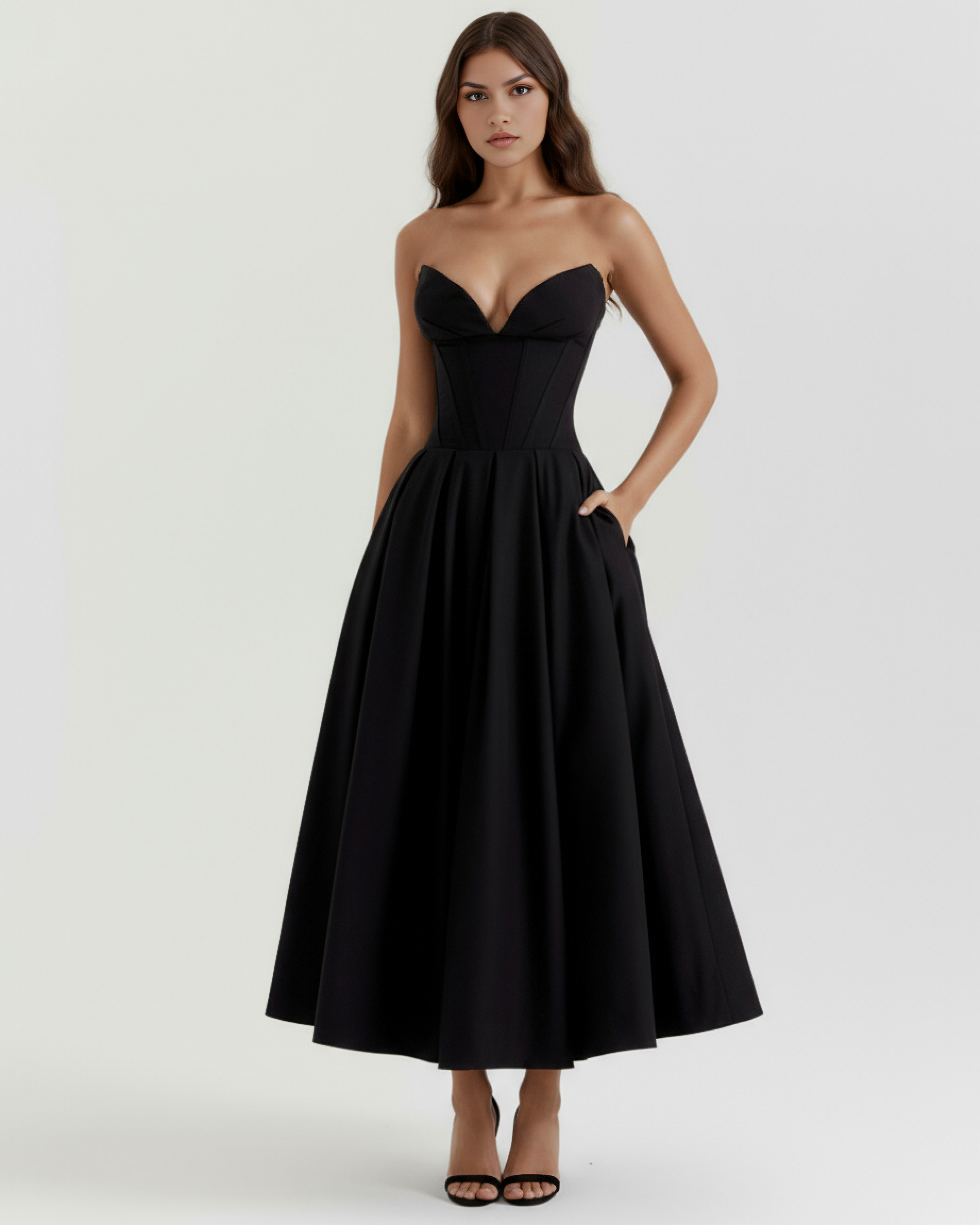 Amalfi Midi Dress - Black