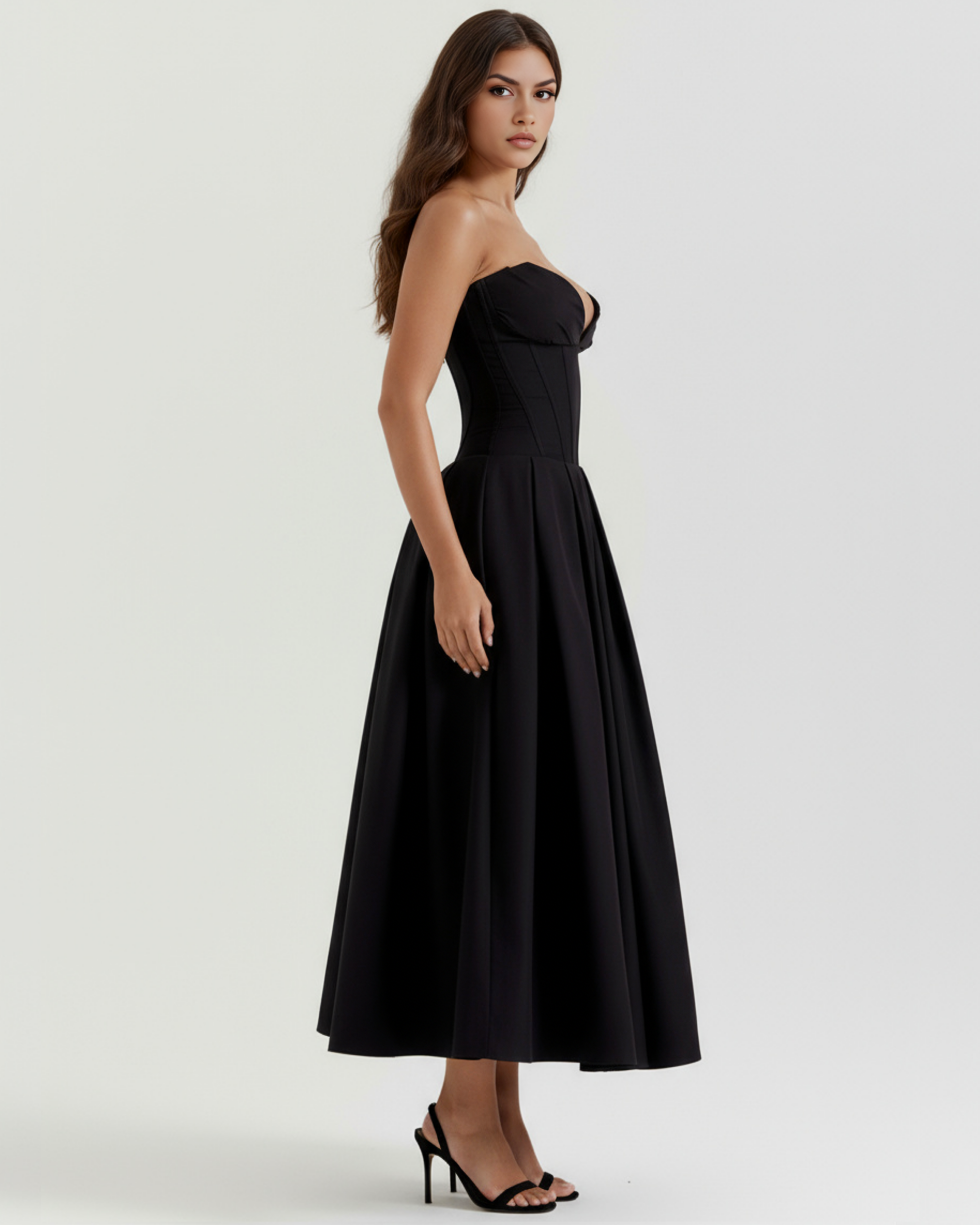 Amalfi Midi Dress - Black