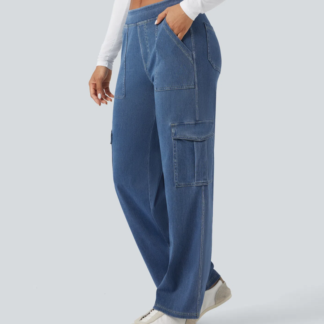 Flexible Cargo Denim – Straight Waist & Stretch