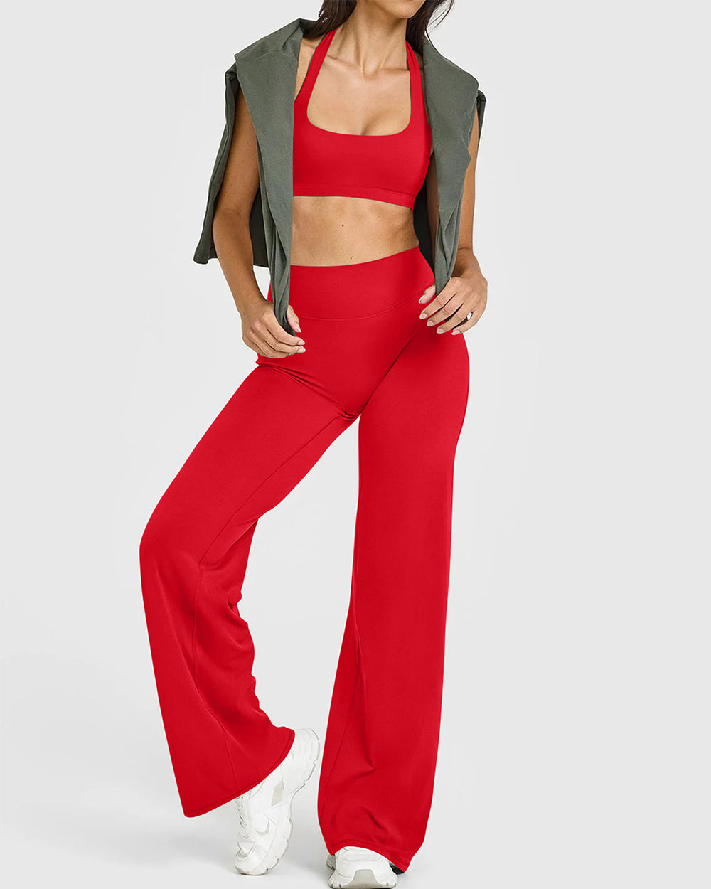 High-Waist Stretch Pants β Soft Straight Leg