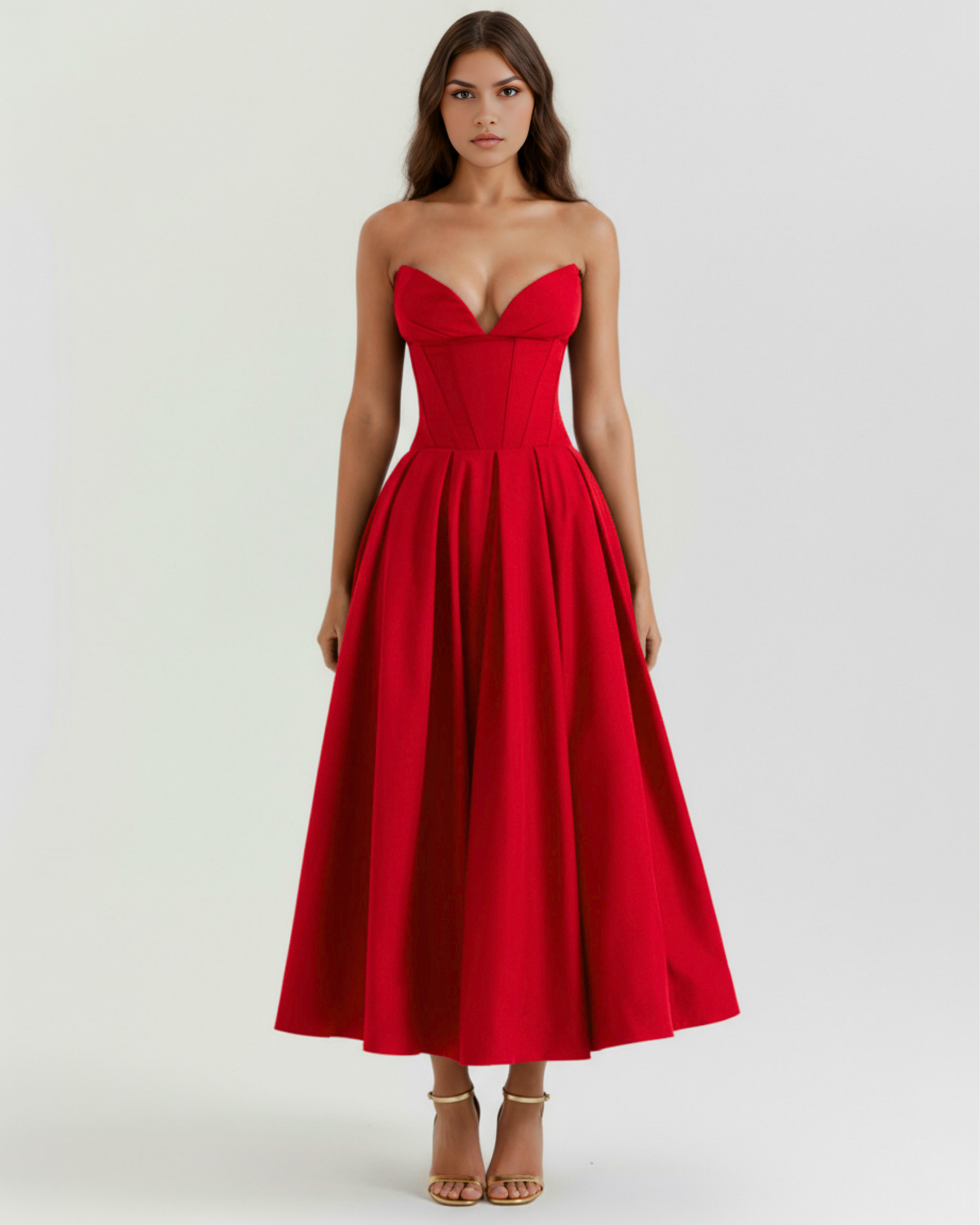 Amalfi Midi Dress - Red