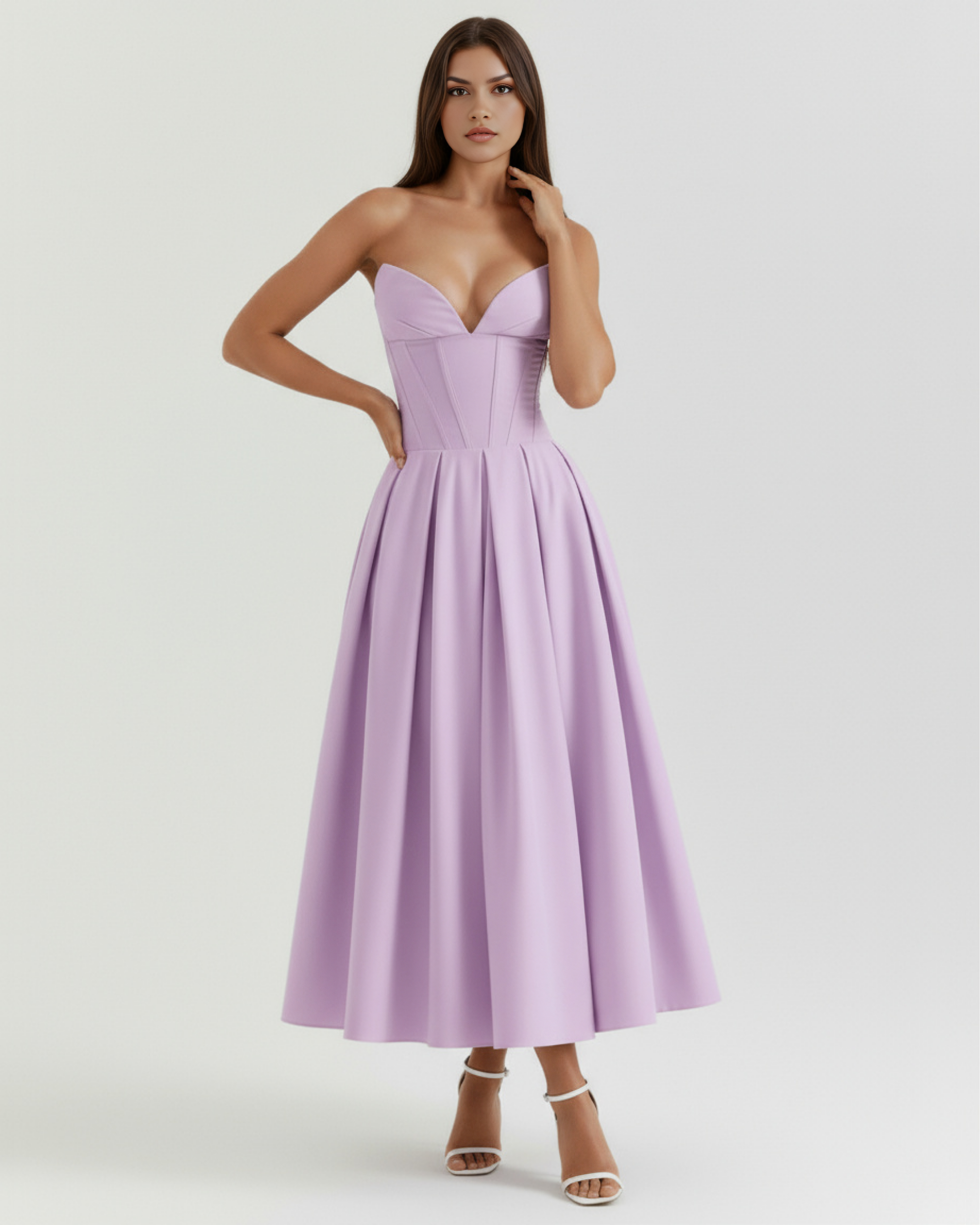 Amalfi Midi Dress - Plum