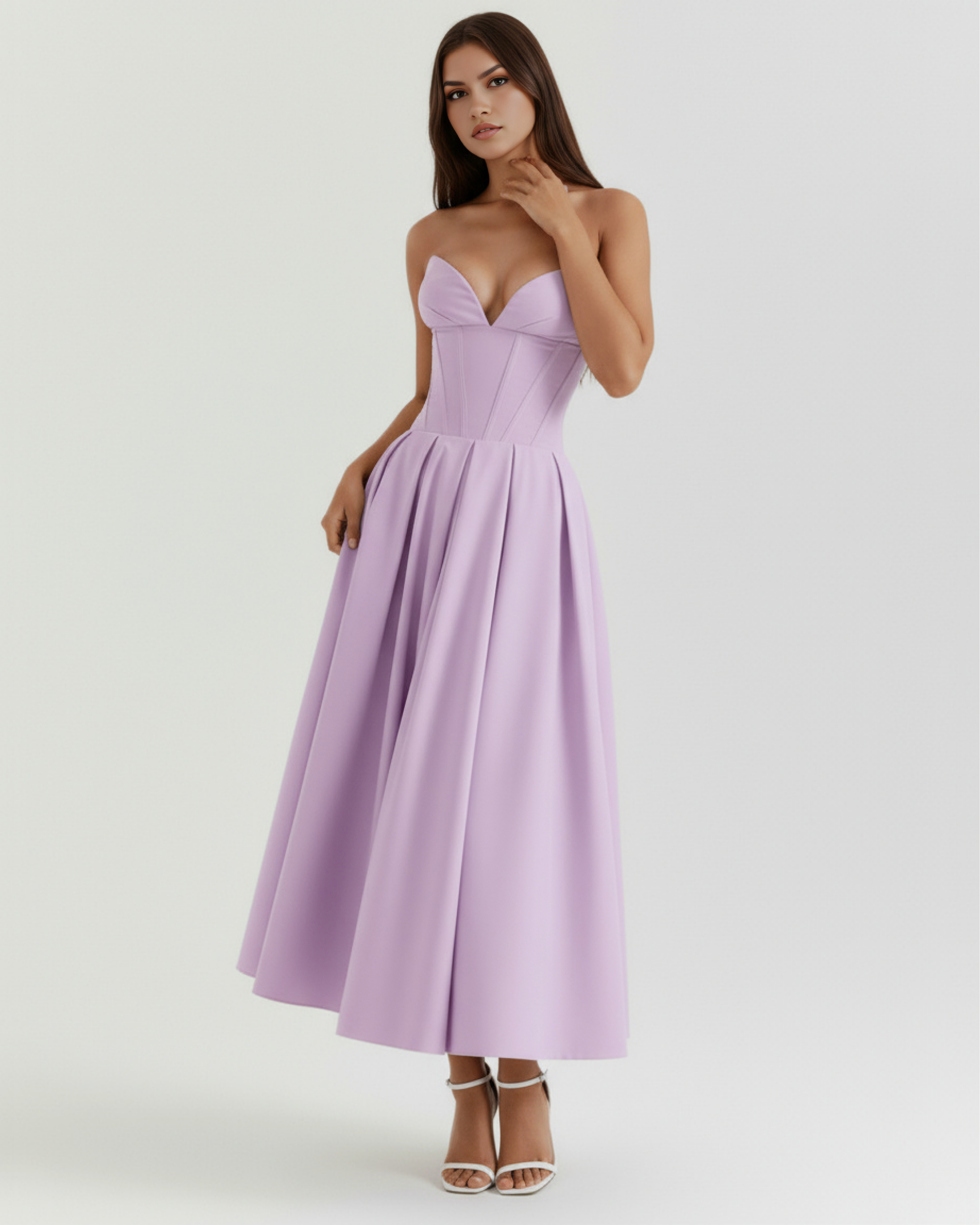 Amalfi Midi Dress - Plum
