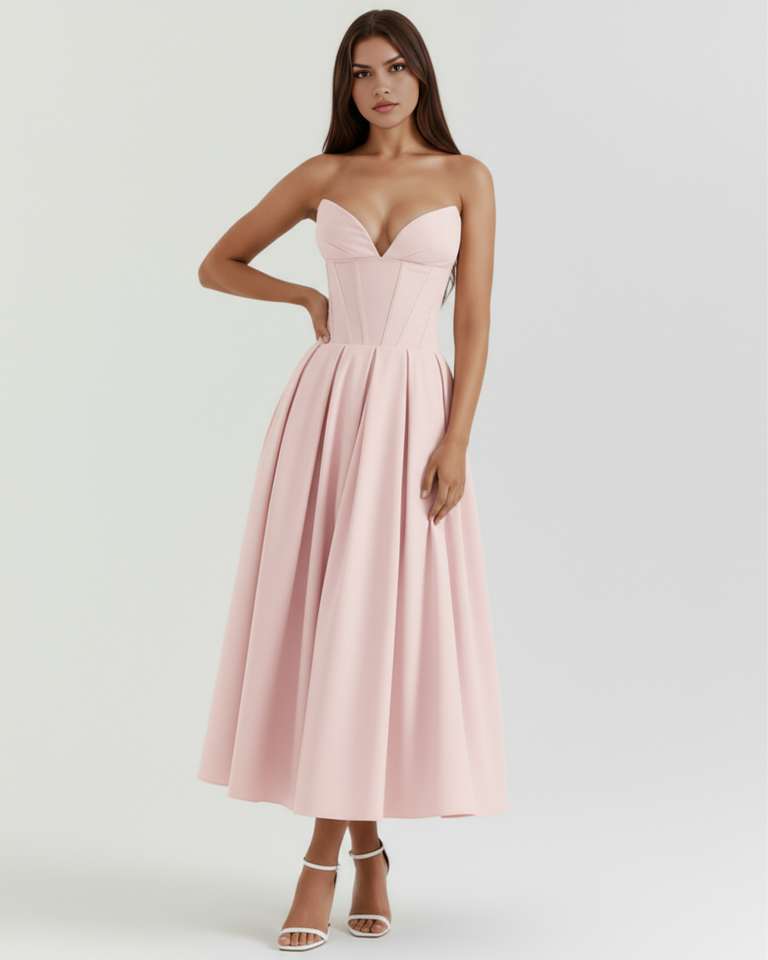 Amalfi Midi Dress - Blush