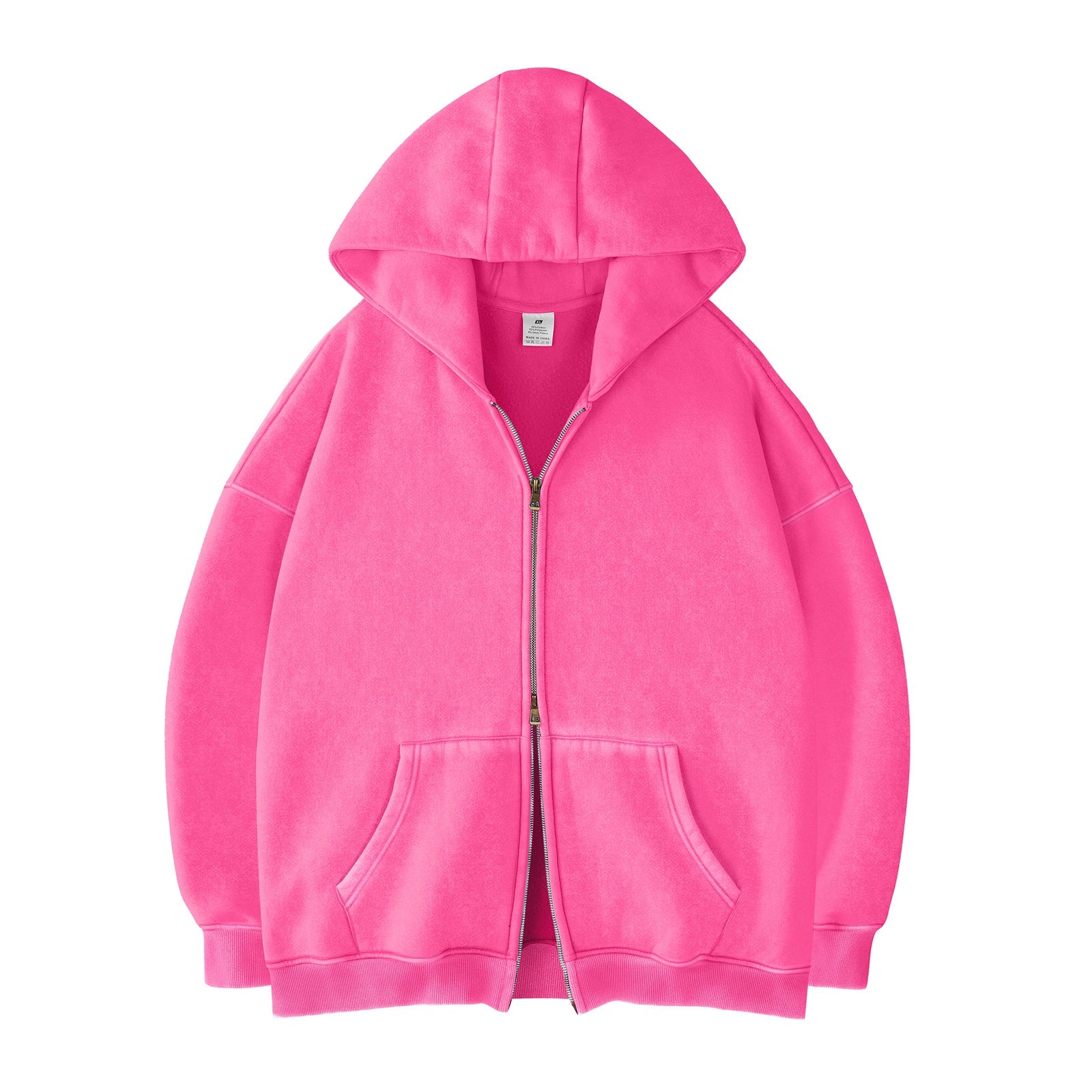 Double Zip Oversized Acid Wash Hoodie – Heavyweight Comfort, Everyday Edge