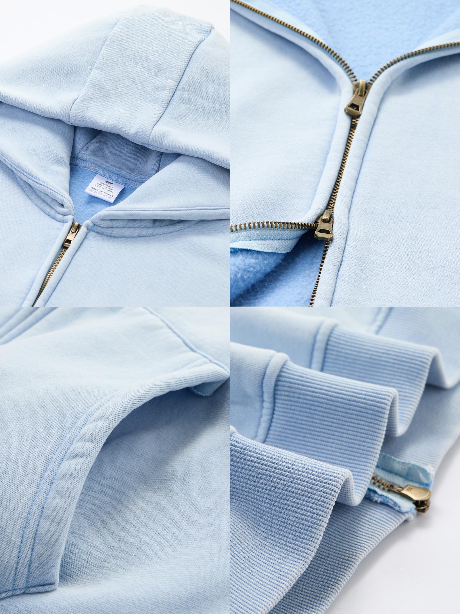 Double Zip Oversized Acid Wash Hoodie – Heavyweight Comfort, Everyday Edge