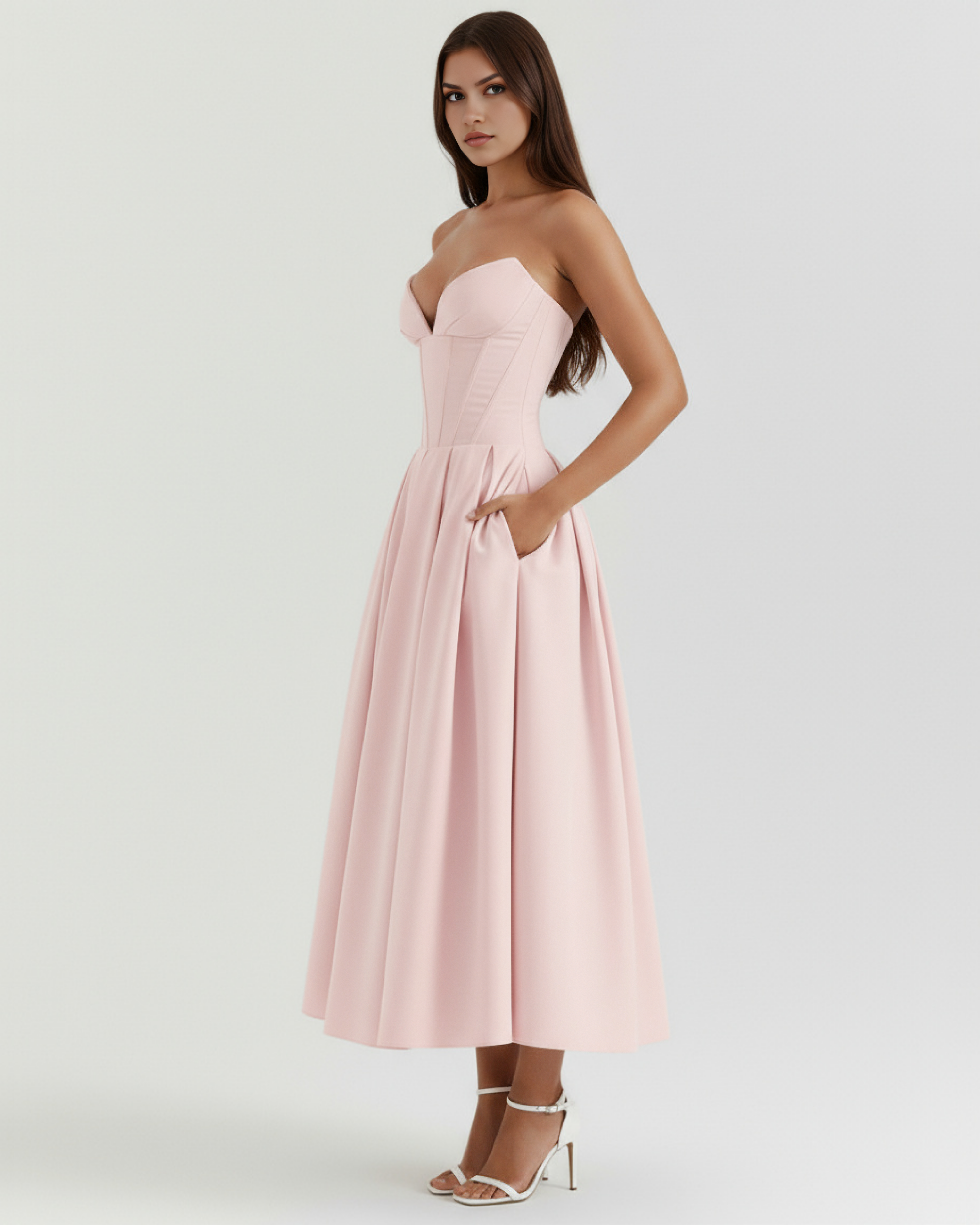 Amalfi Midi Dress - Blush