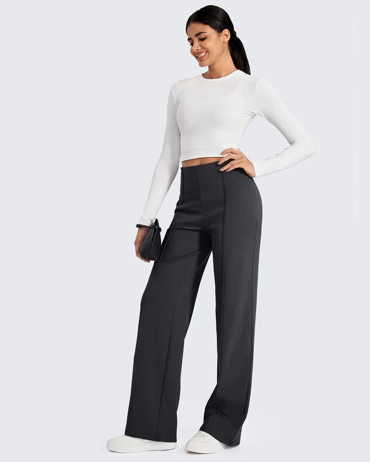 High-Waist Comfort Pants β Wide-Leg Flow