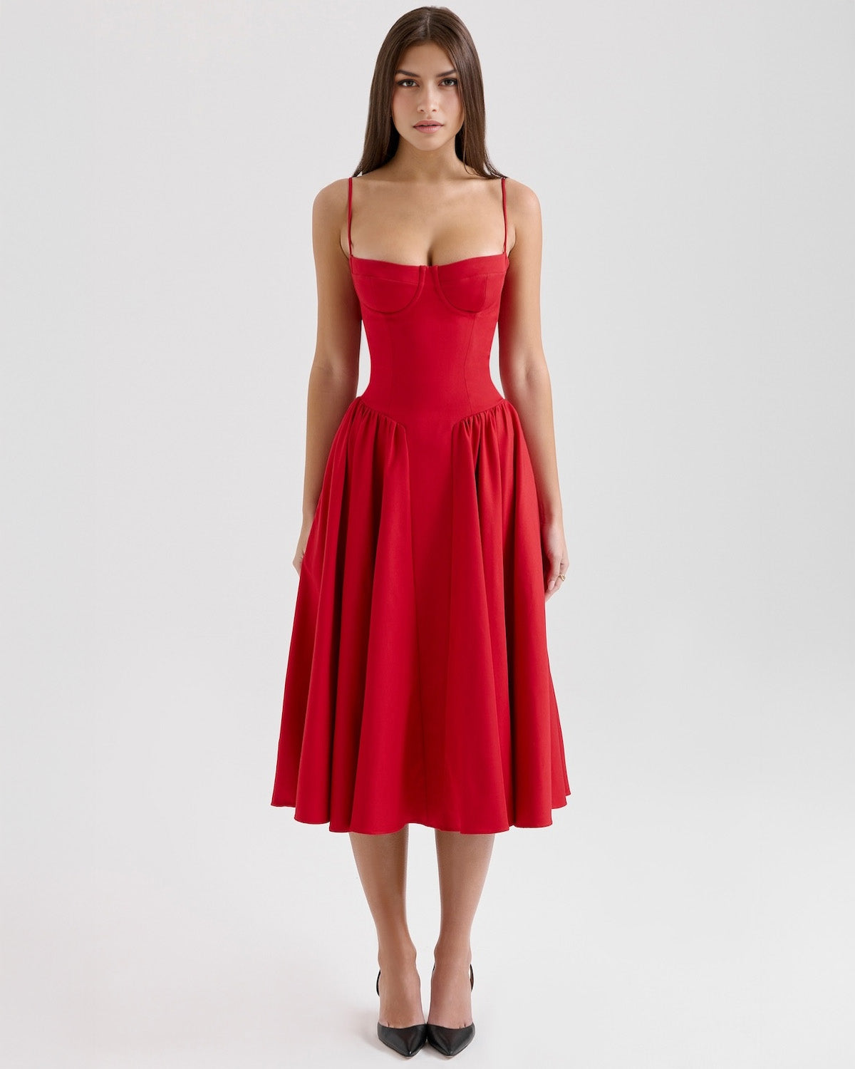Francesca Midi Dress - Red