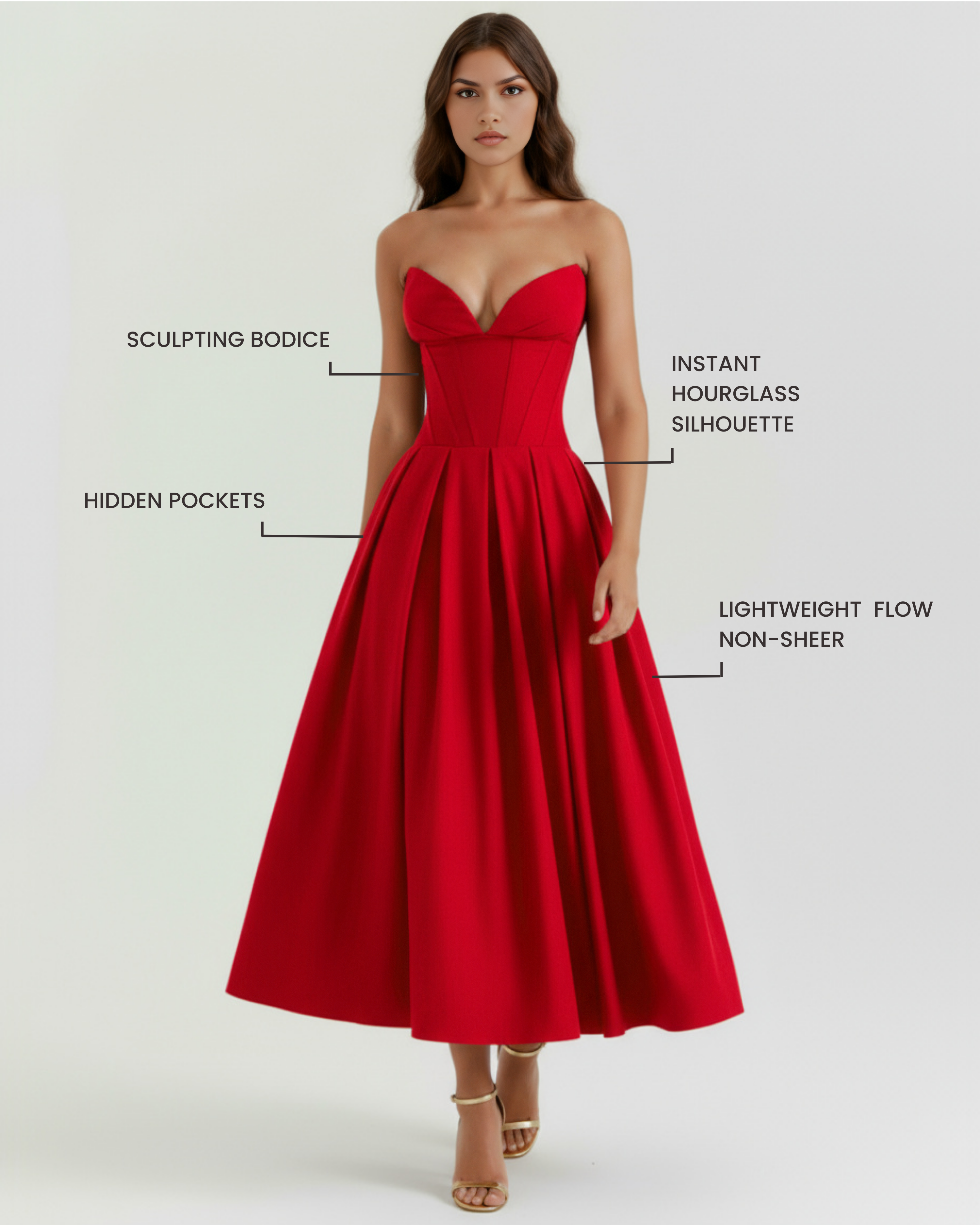 Amalfi Midi Dress - Red