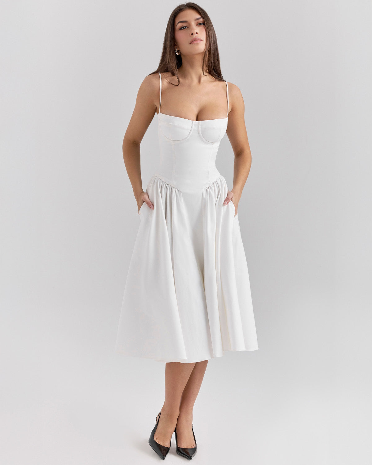 Francesca Midi Dress - White
