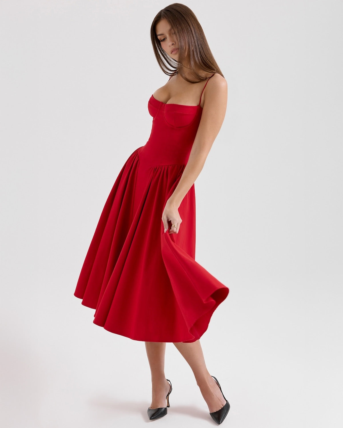 Francesca Midi Dress - Red