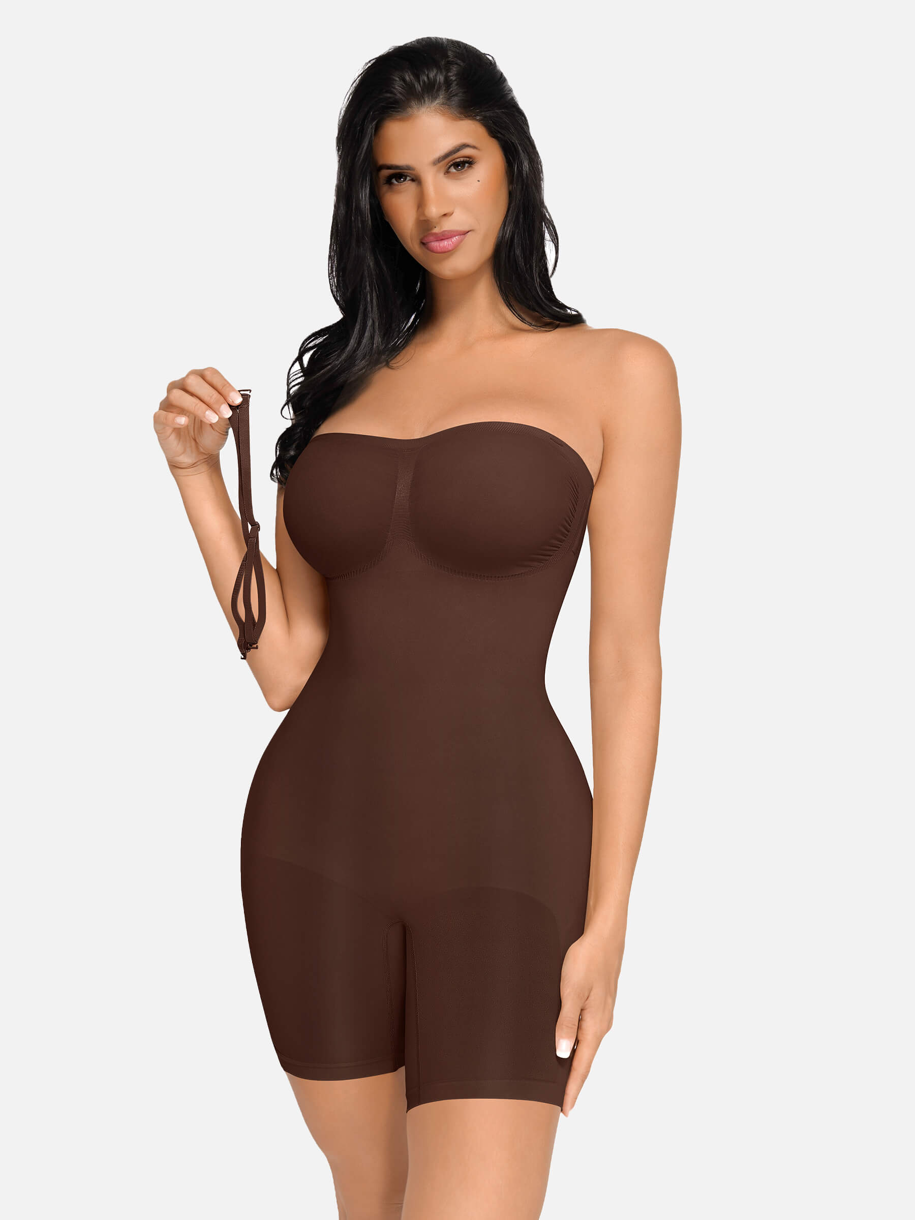 Feelingirl Seamless Strapless Bodysuit with Removable Straps
