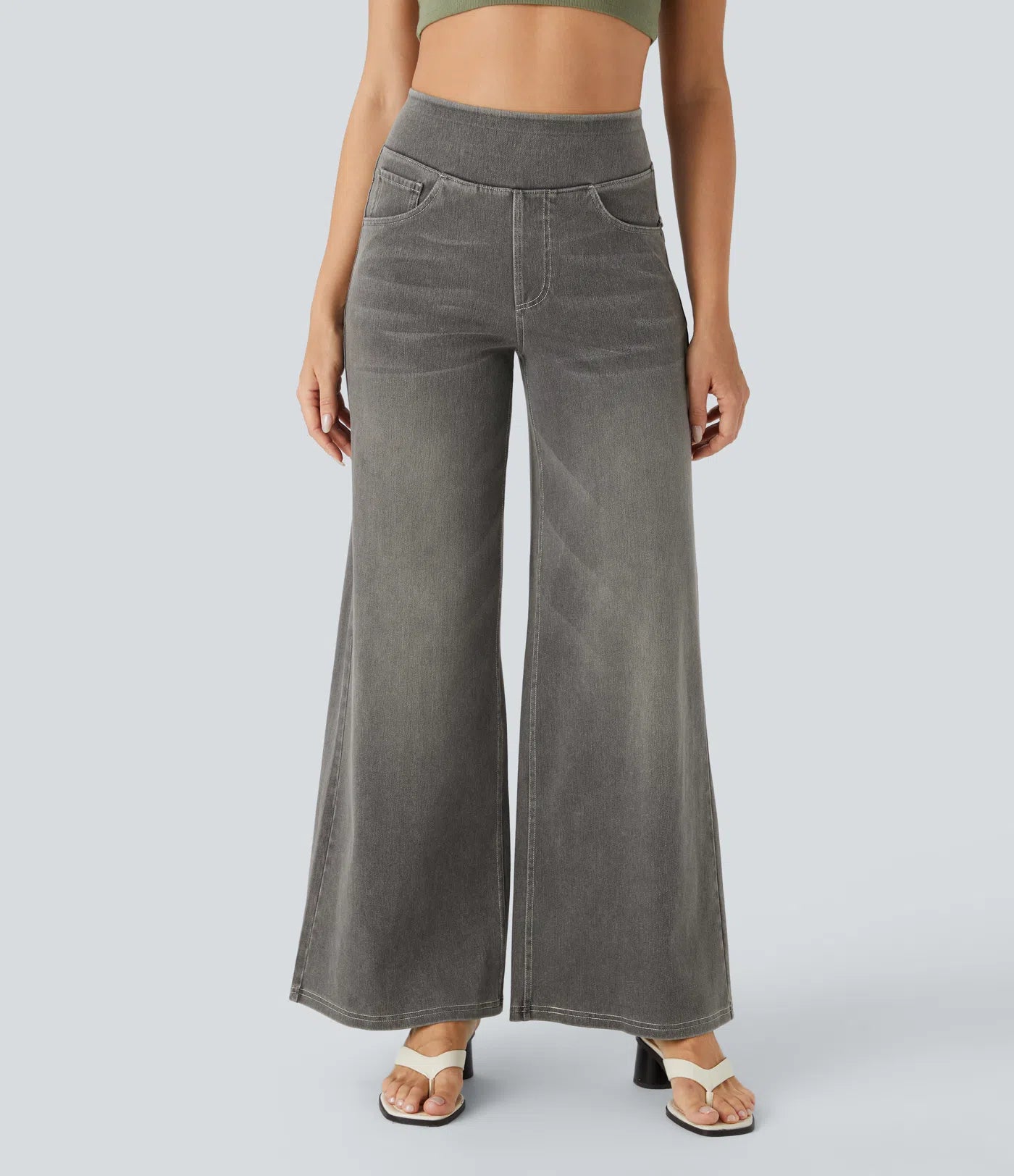 High-Waist Wide-Leg Jeans – Stretch Fit