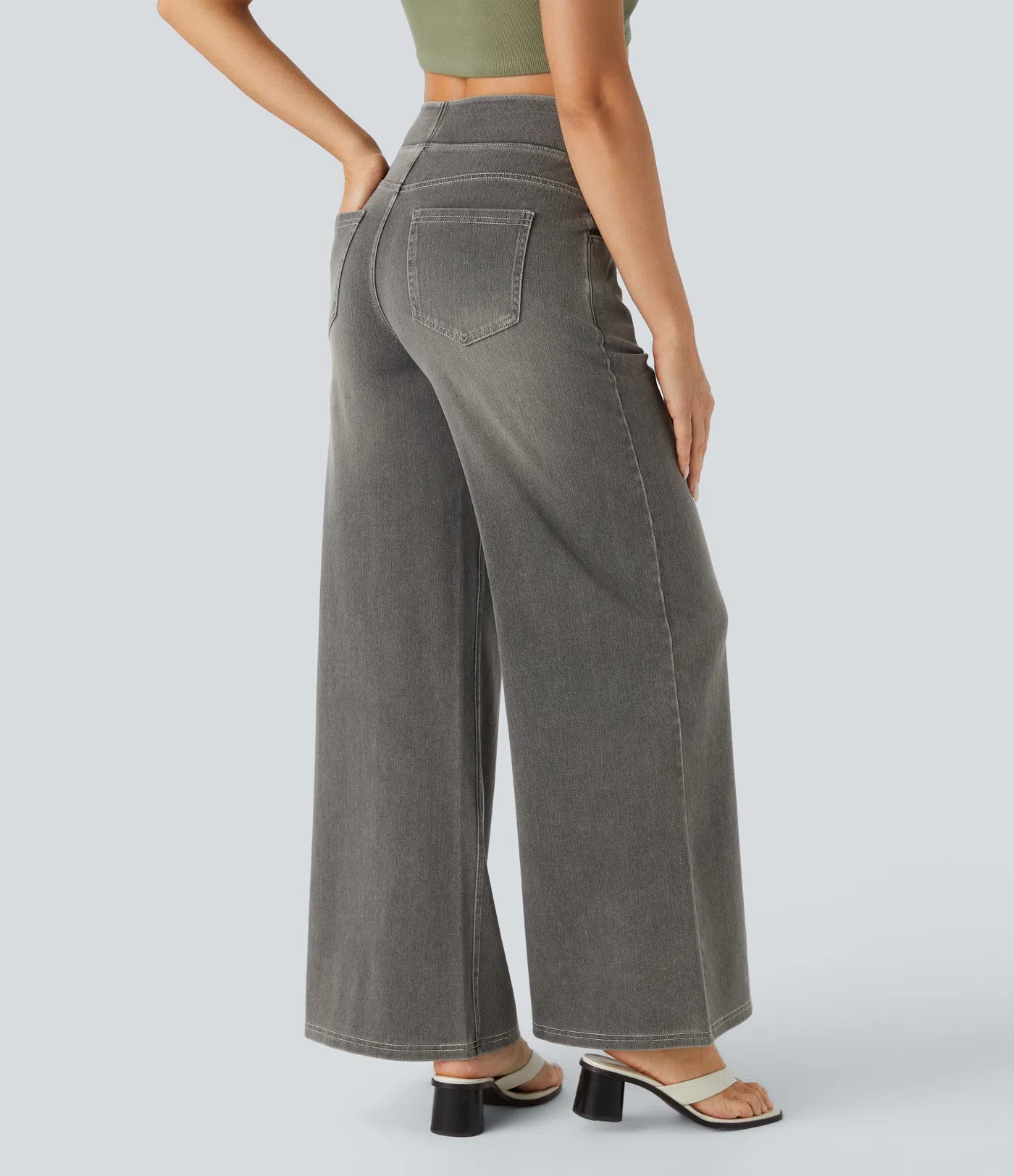 High-Waist Wide-Leg Jeans – Stretch Fit