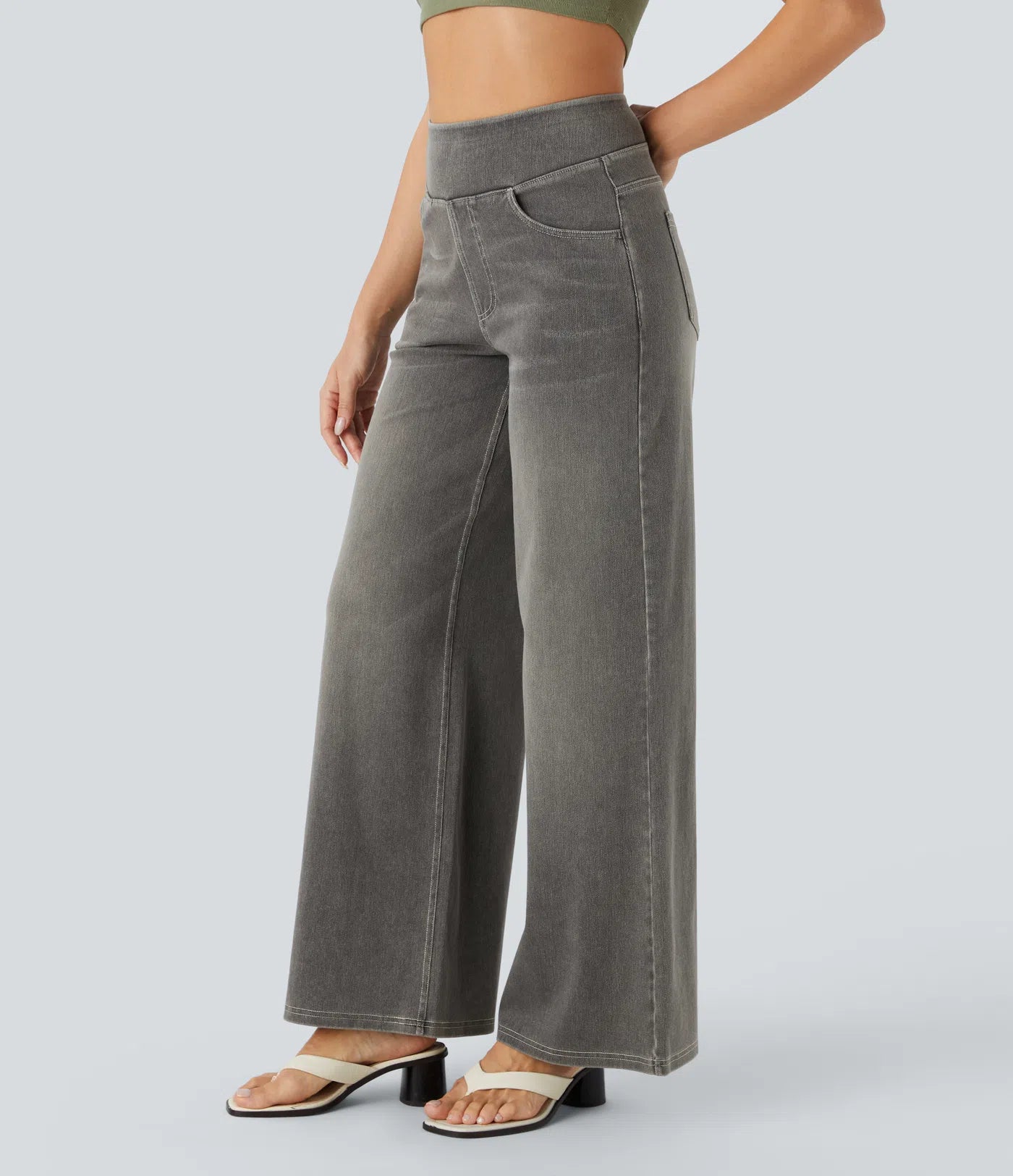 High-Waist Wide-Leg Jeans – Stretch Fit