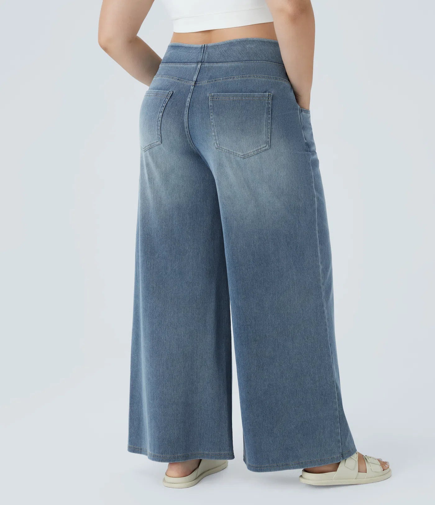 High-Waist Wide-Leg Jeans – Stretch Fit