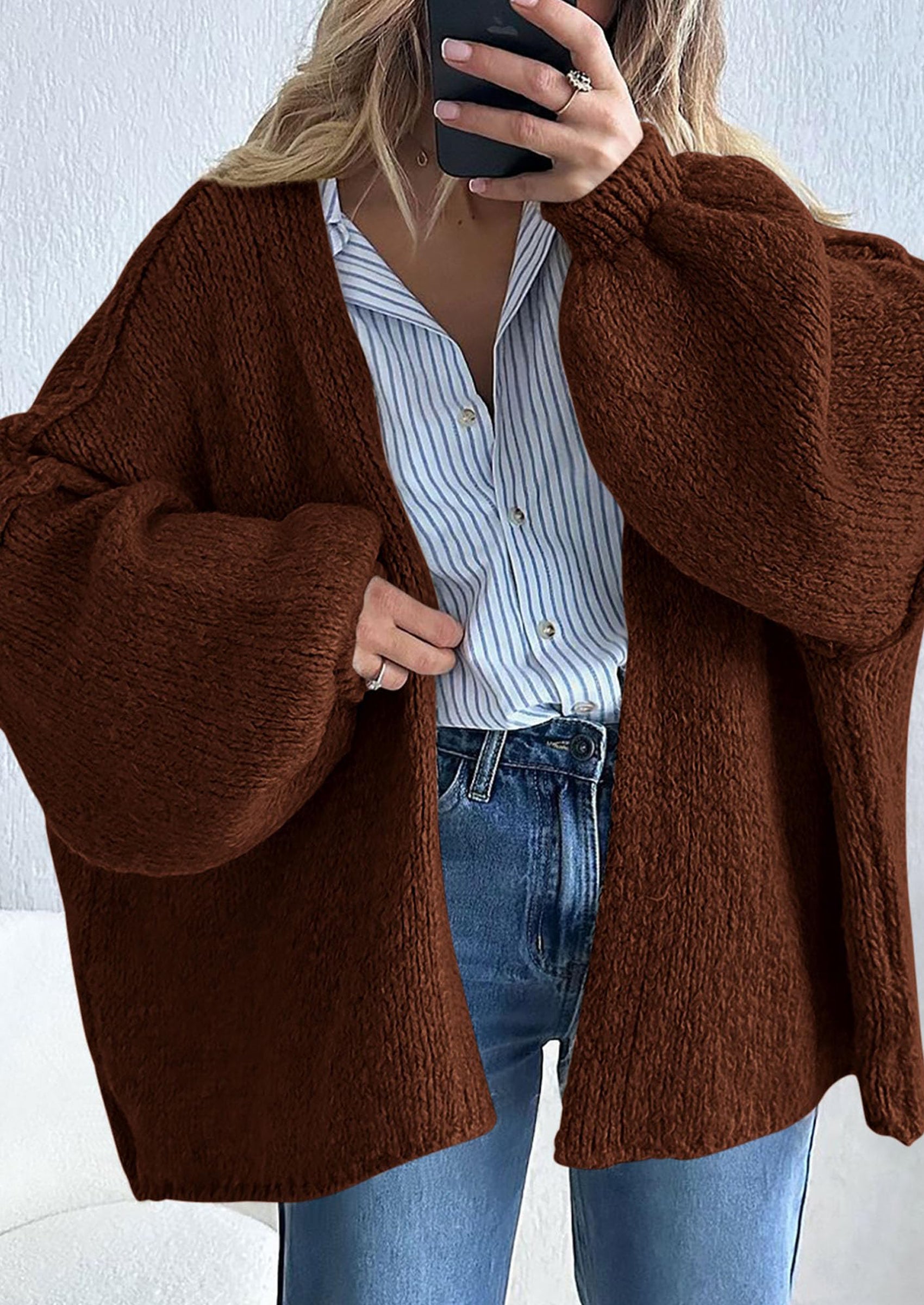 Oversized Open-Front Cardigan – Lantern Slee