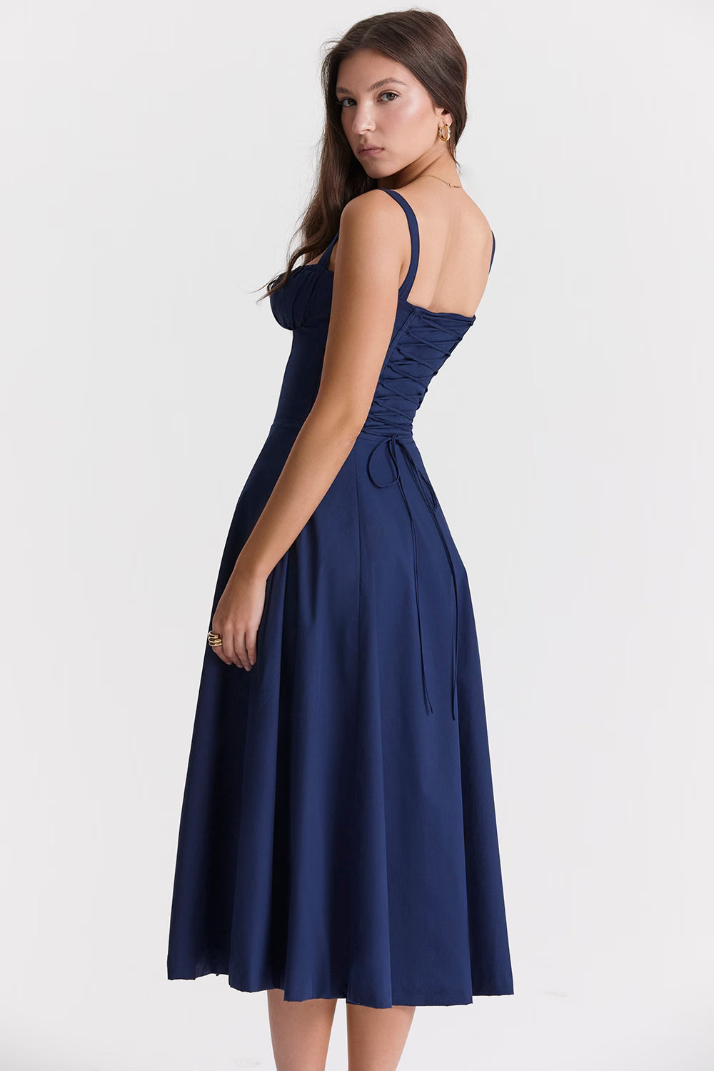 Carmen Midi Dress - Navy