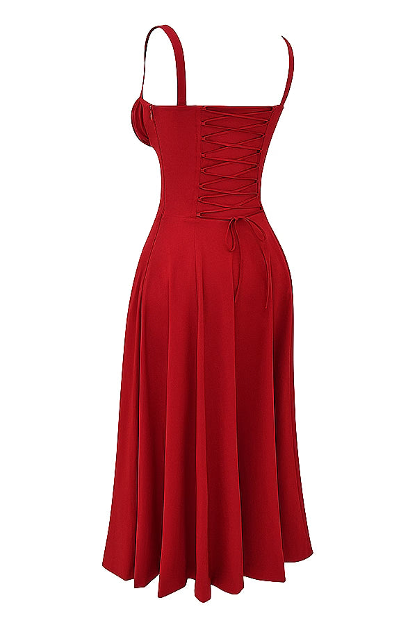 Carmen Midi Dress - Red