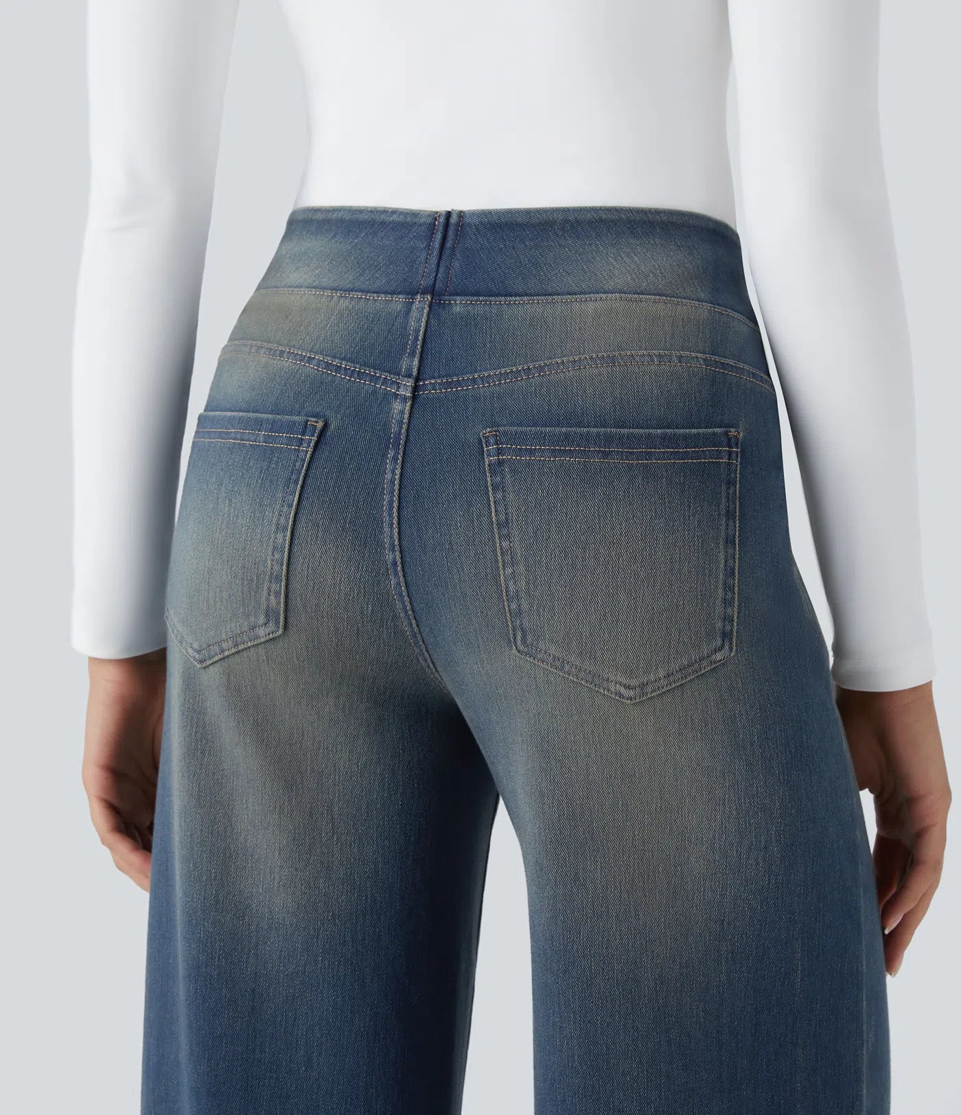 High-Waist Wide-Leg Jeans – Stretch Fit