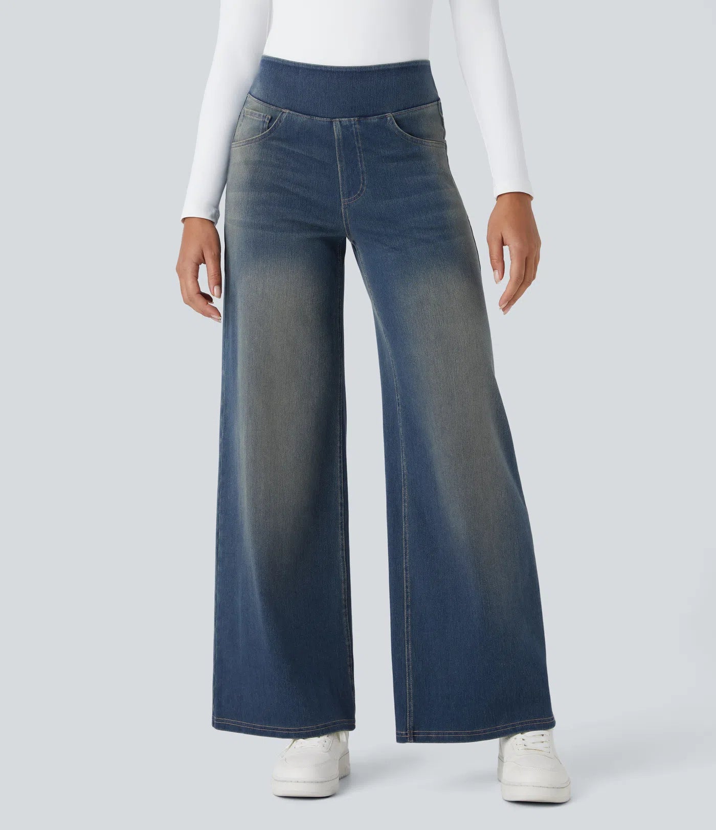 High-Waist Wide-Leg Jeans – Stretch Fit