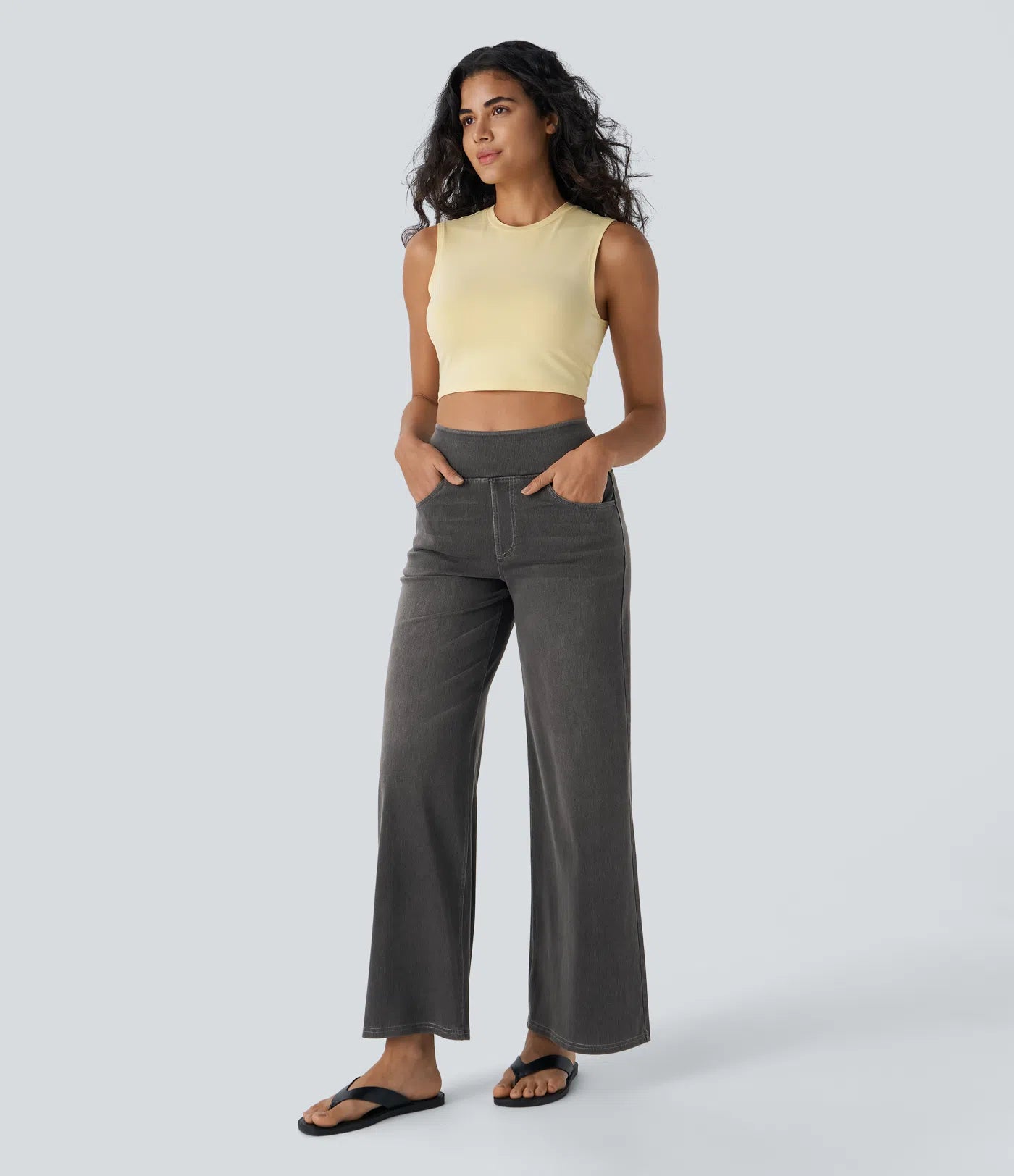 High-Waist Wide-Leg Jeans – Stretch Fit