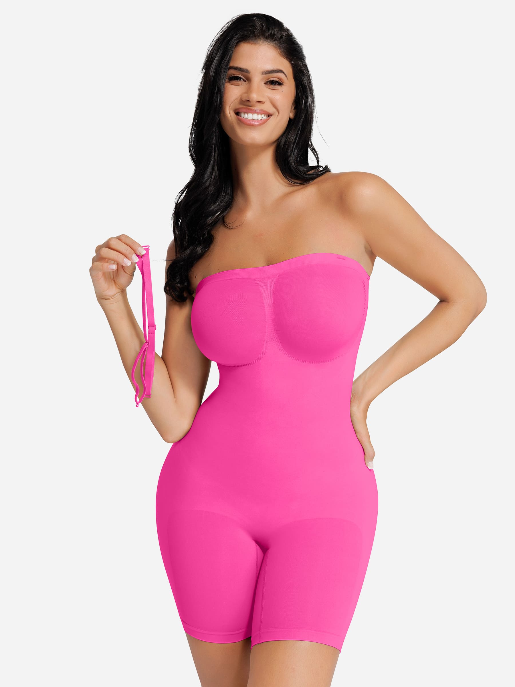 Feelingirl Seamless Strapless Bodysuit with Removable Straps