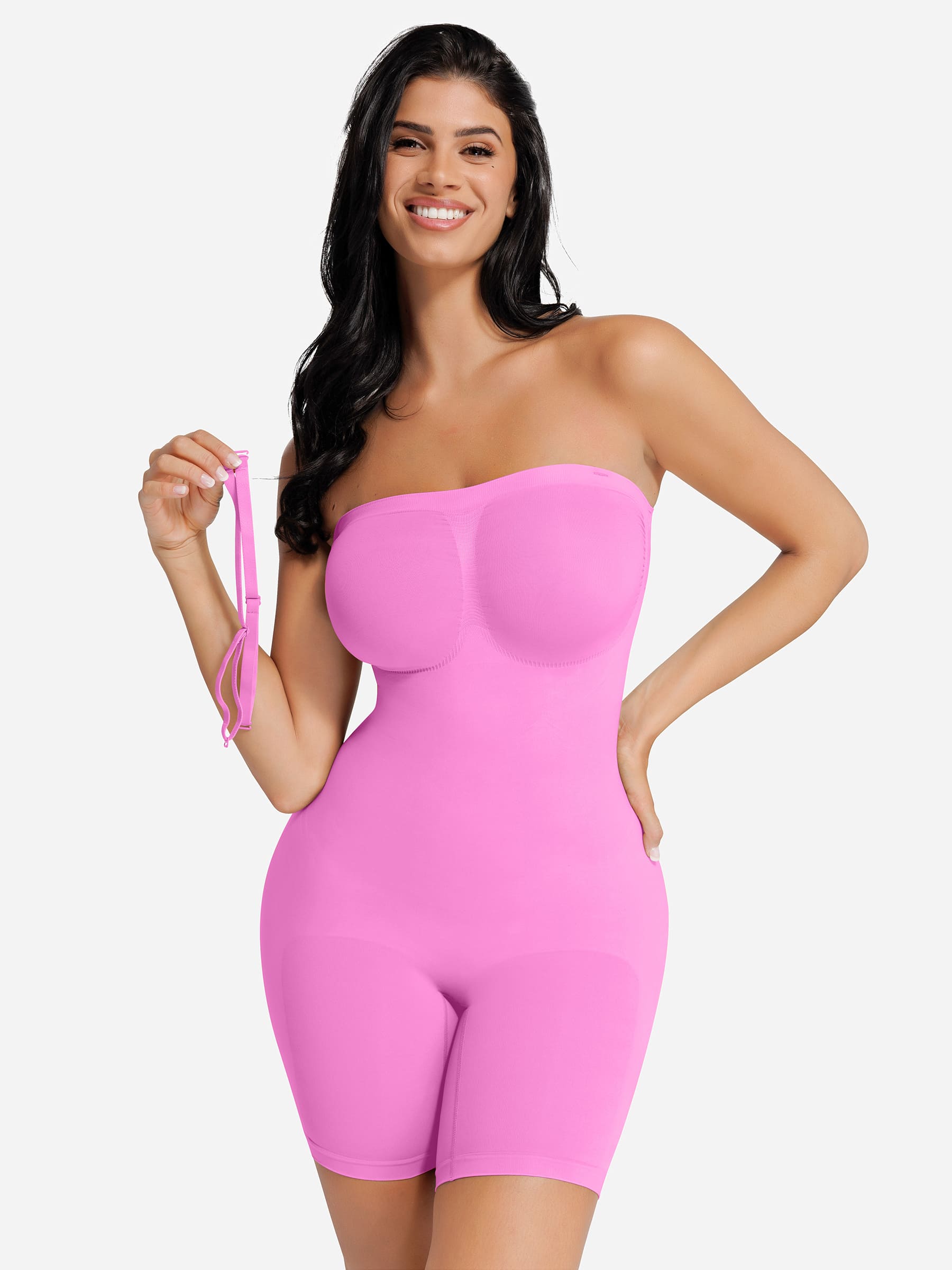 Feelingirl Seamless Strapless Bodysuit with Removable Straps