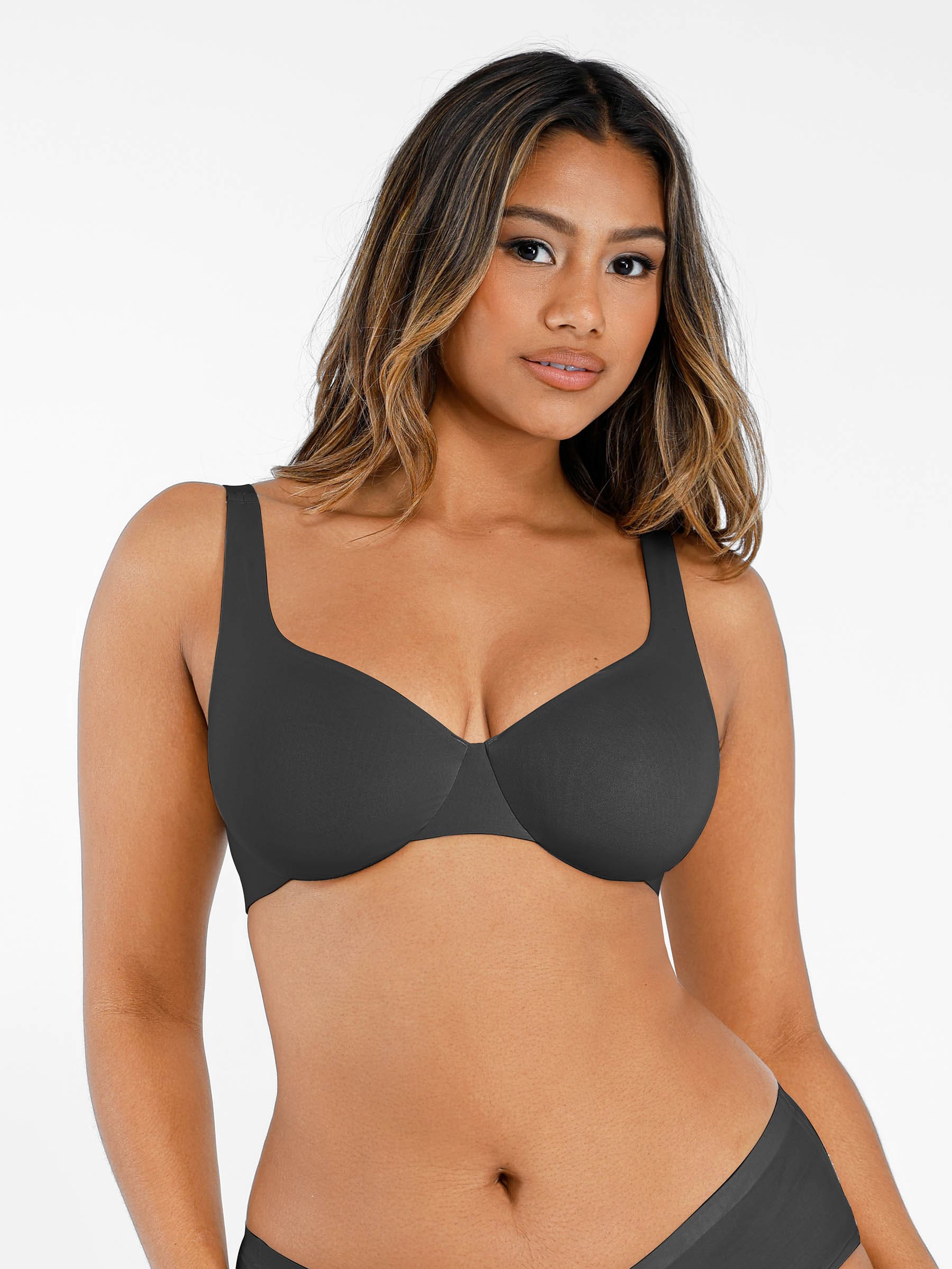 Feelingirl Underwire Adjustable Deep V-neck Bra